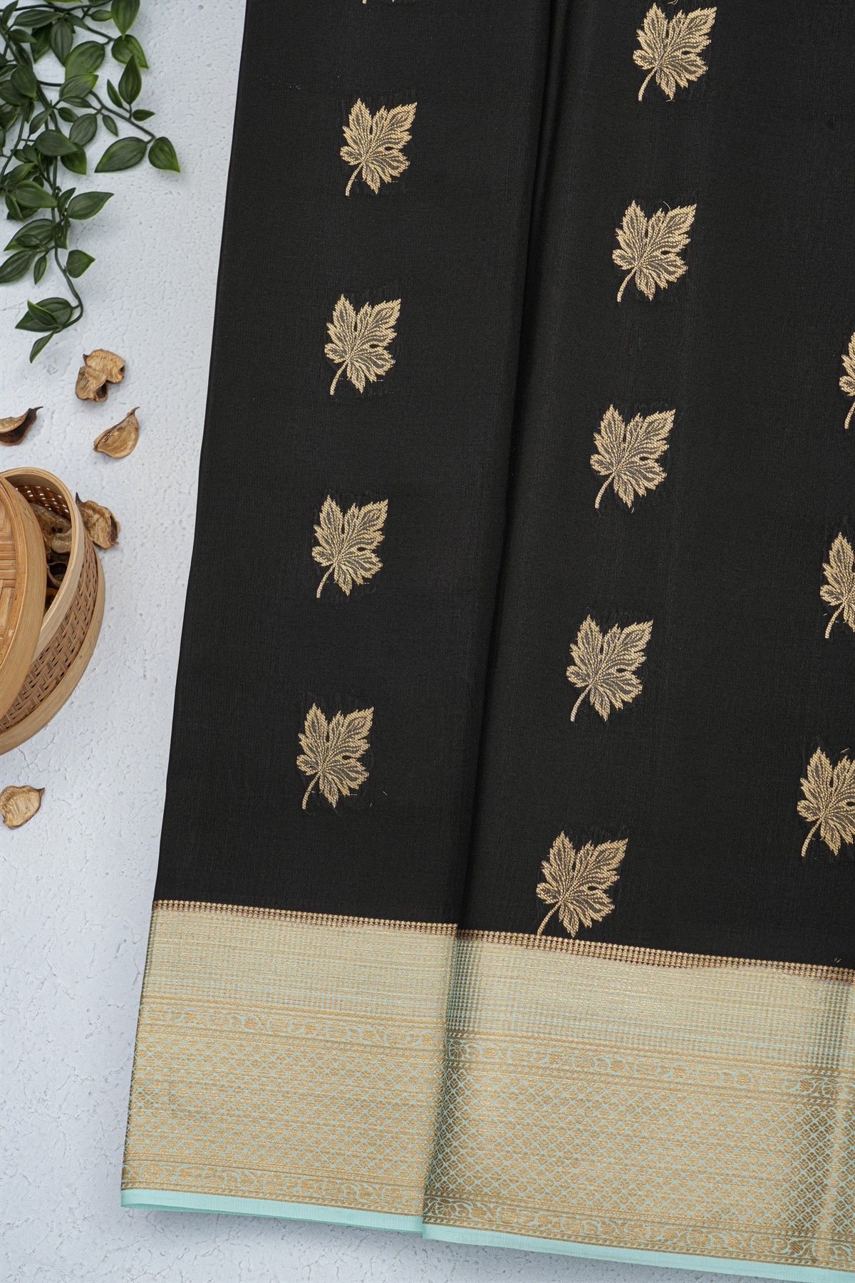 Mysore Crepe Black Saree