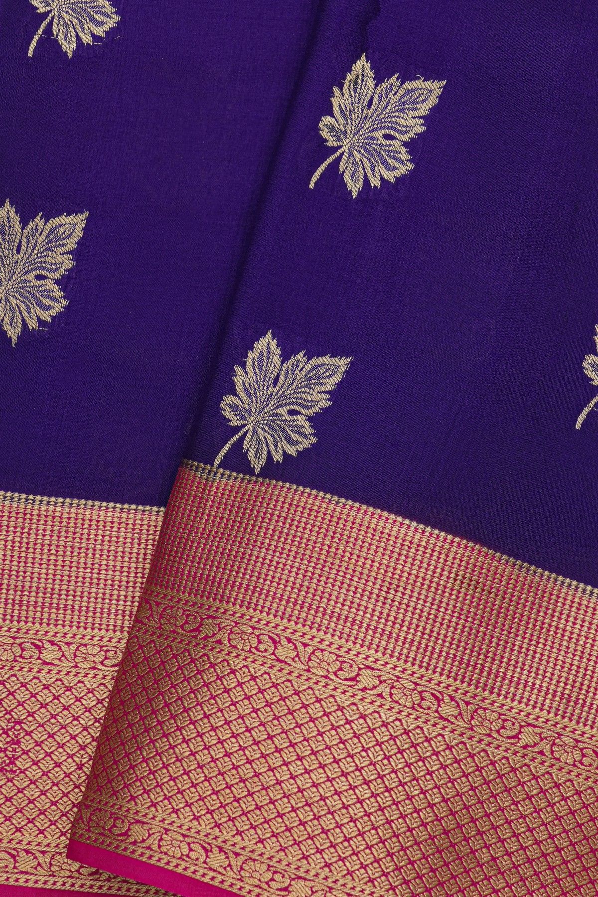 Mysore Crepe Navy Blue Saree