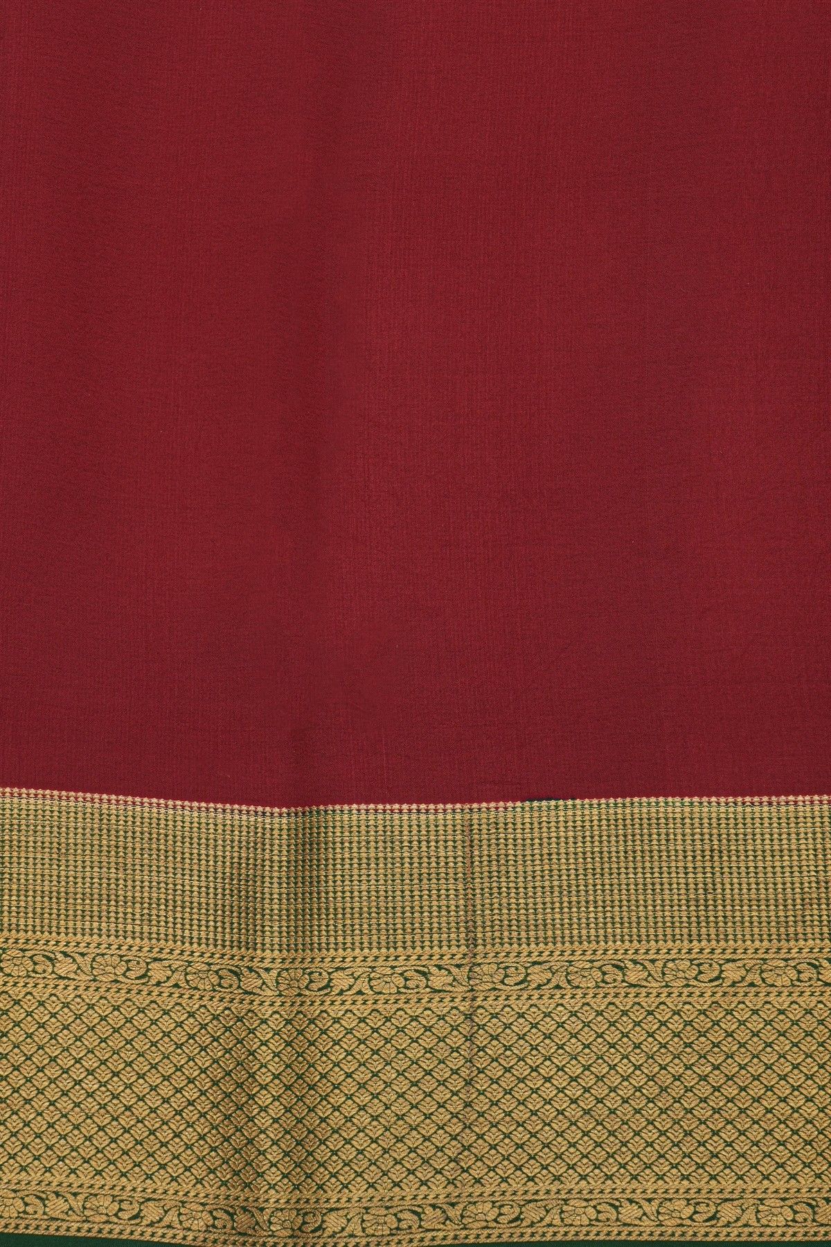 Mysore Crepe Bottle Green Saree