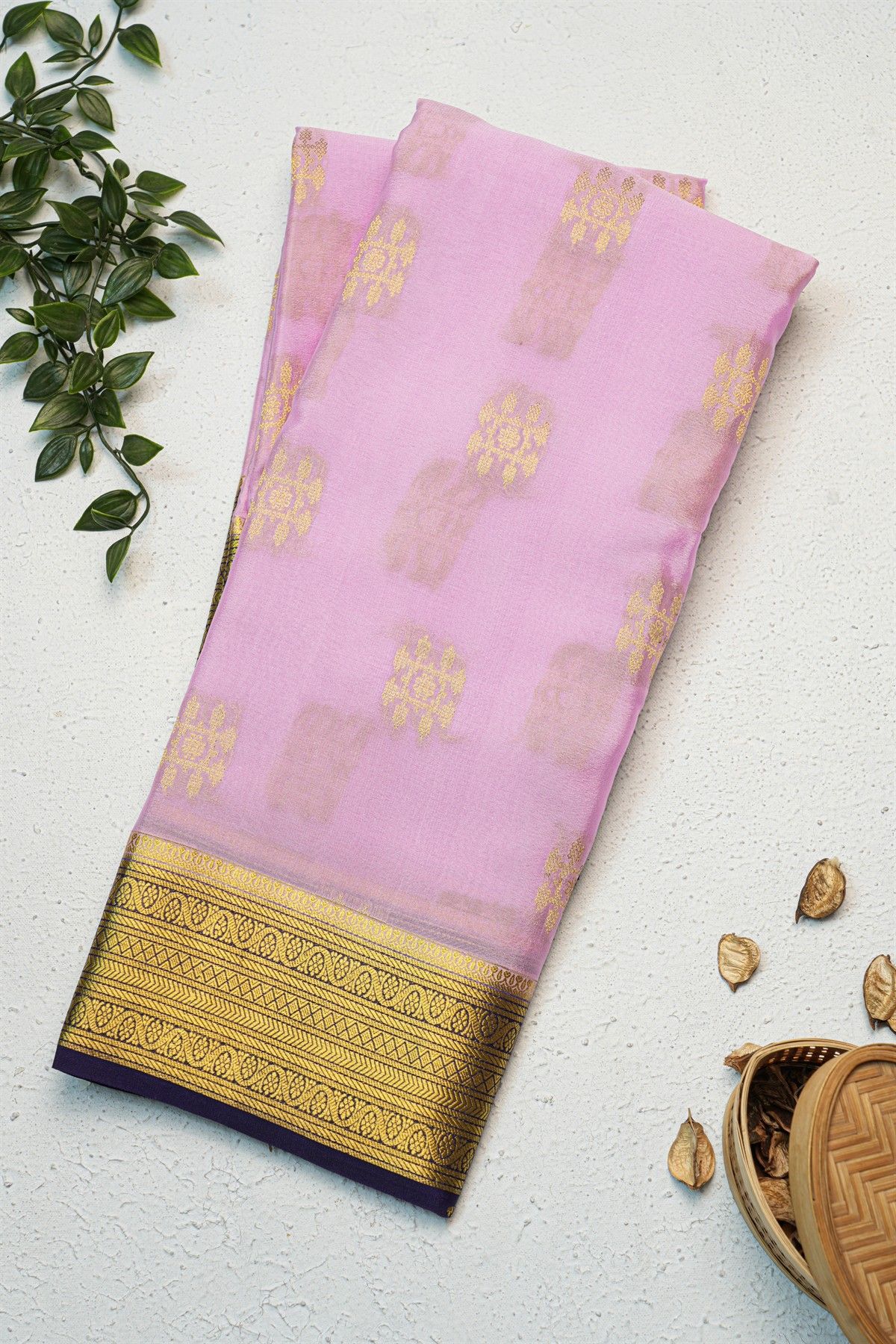 Fancy Crepe Pink Saree
