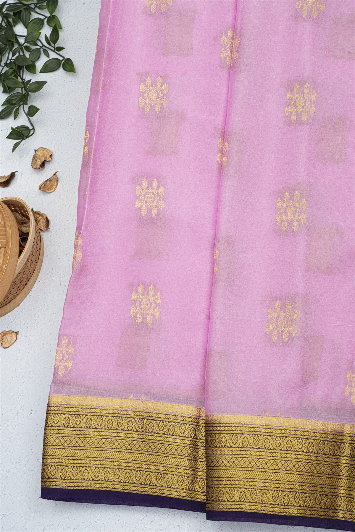 Fancy Crepe Pink Saree