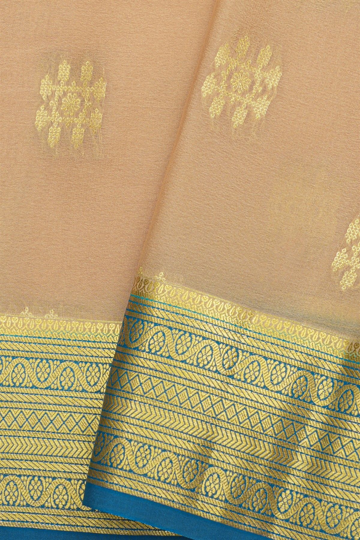 Mysore Crepe Peach Saree