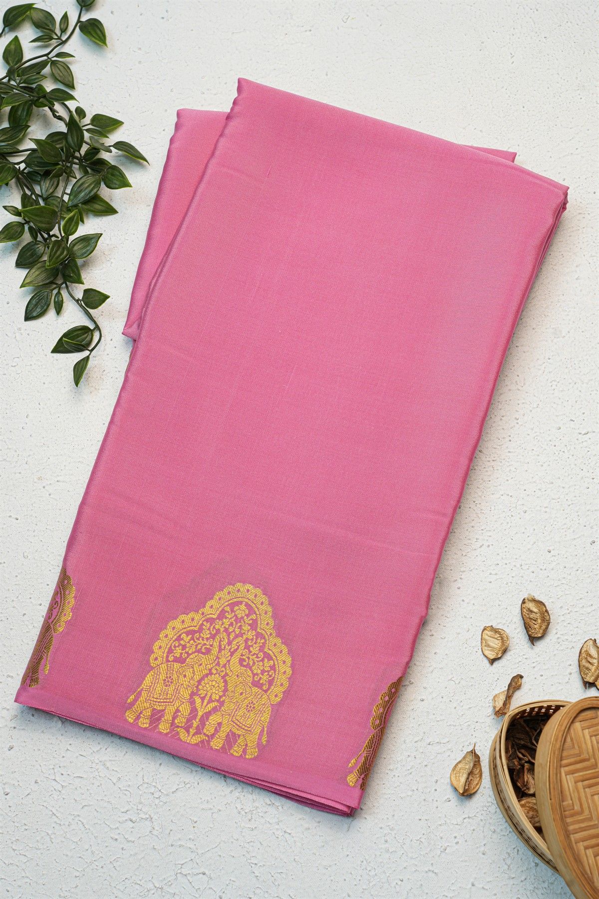 Mysore Crepe Pink Saree