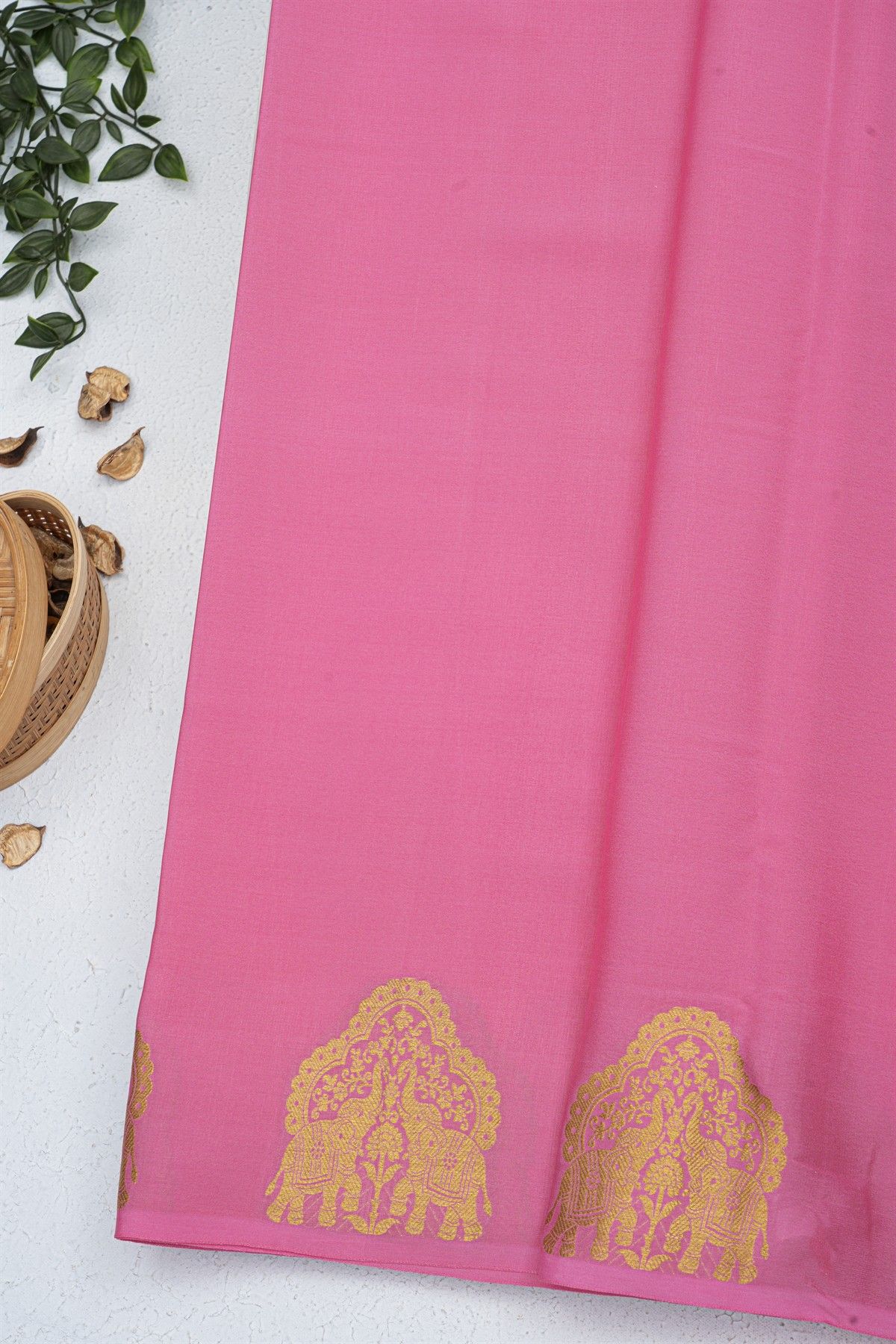 Mysore Crepe Pink Saree
