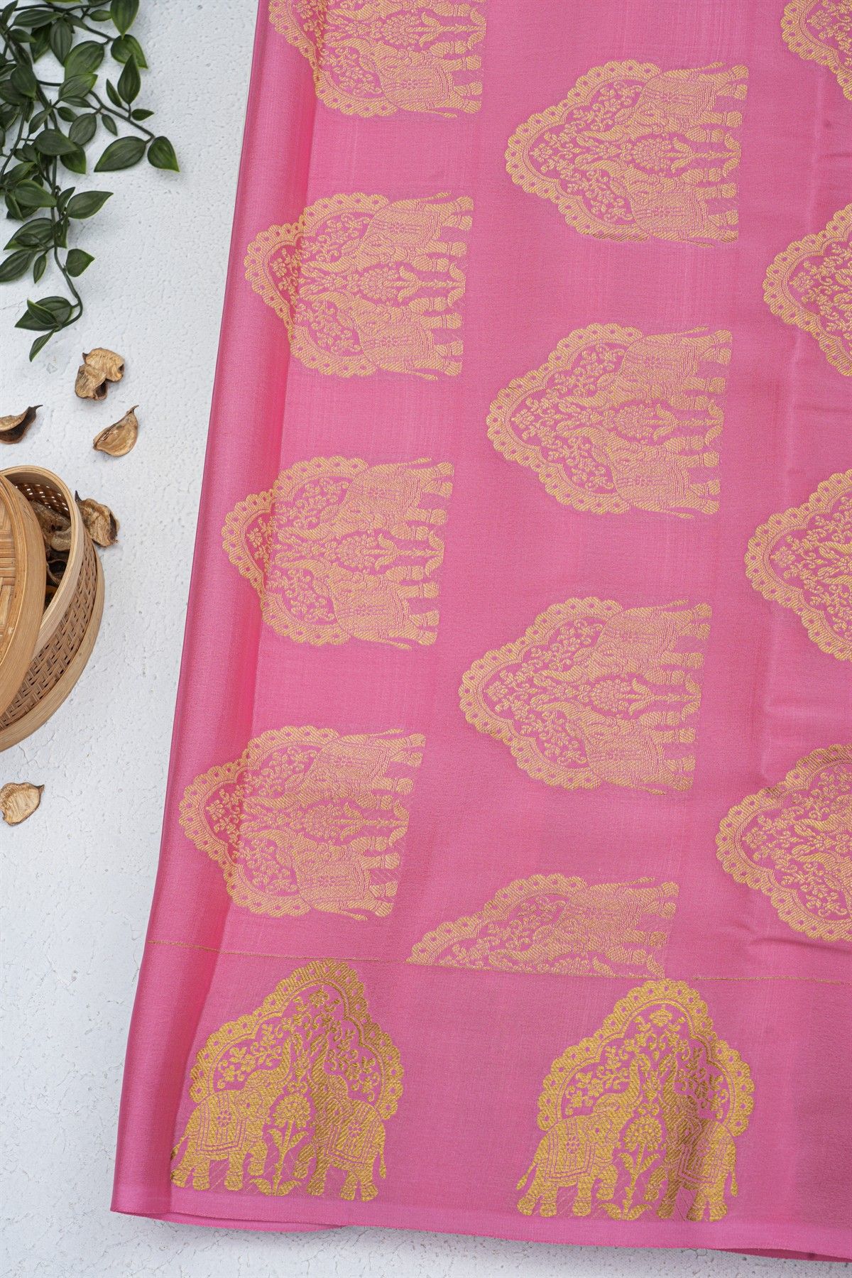 Mysore Crepe Pink Saree