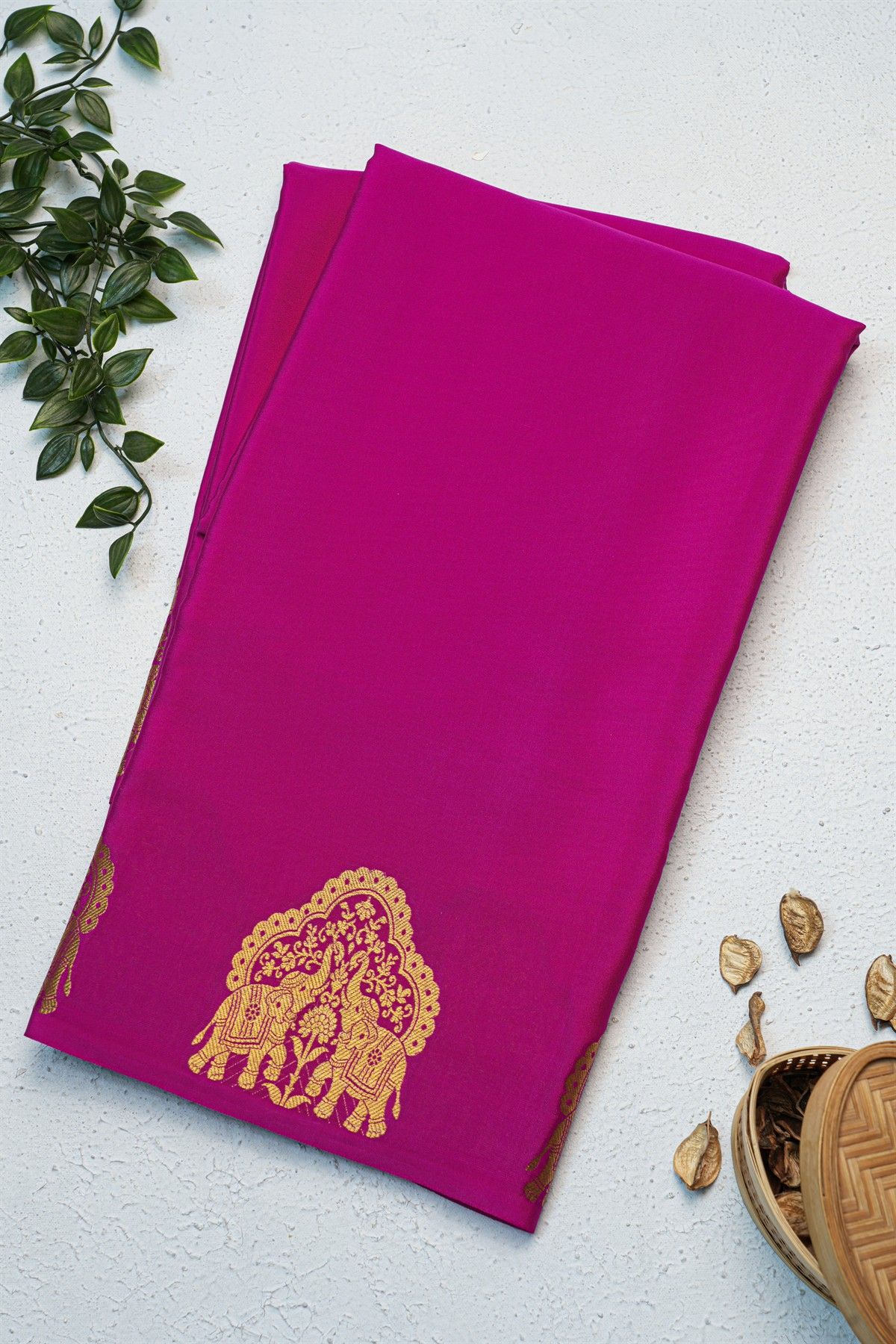 Mysore Crepe Magenta Saree
