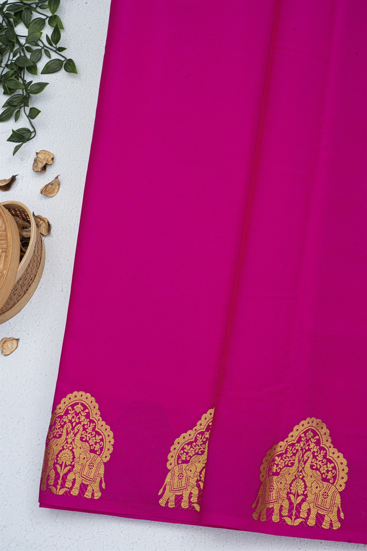 Mysore Crepe Magenta Saree