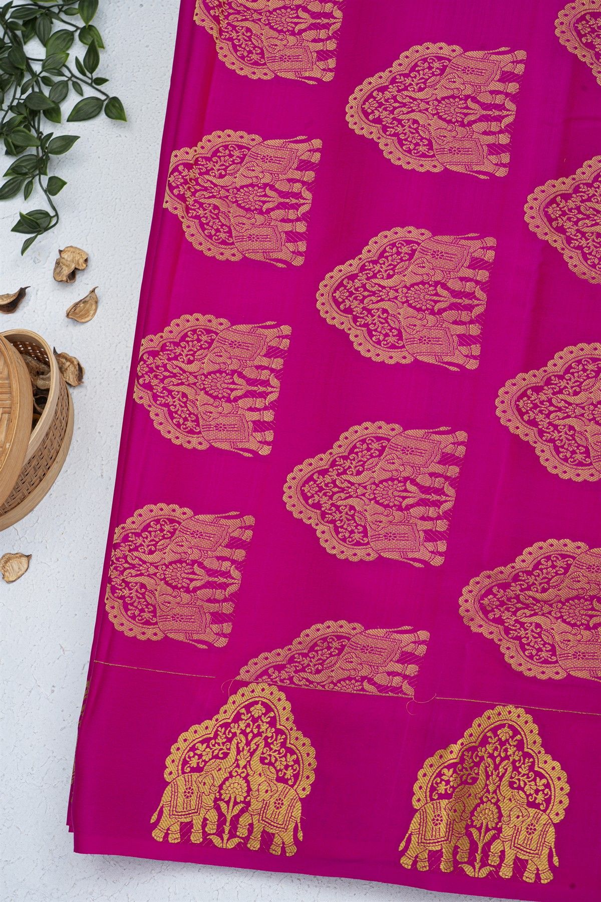 Mysore Crepe Magenta Saree