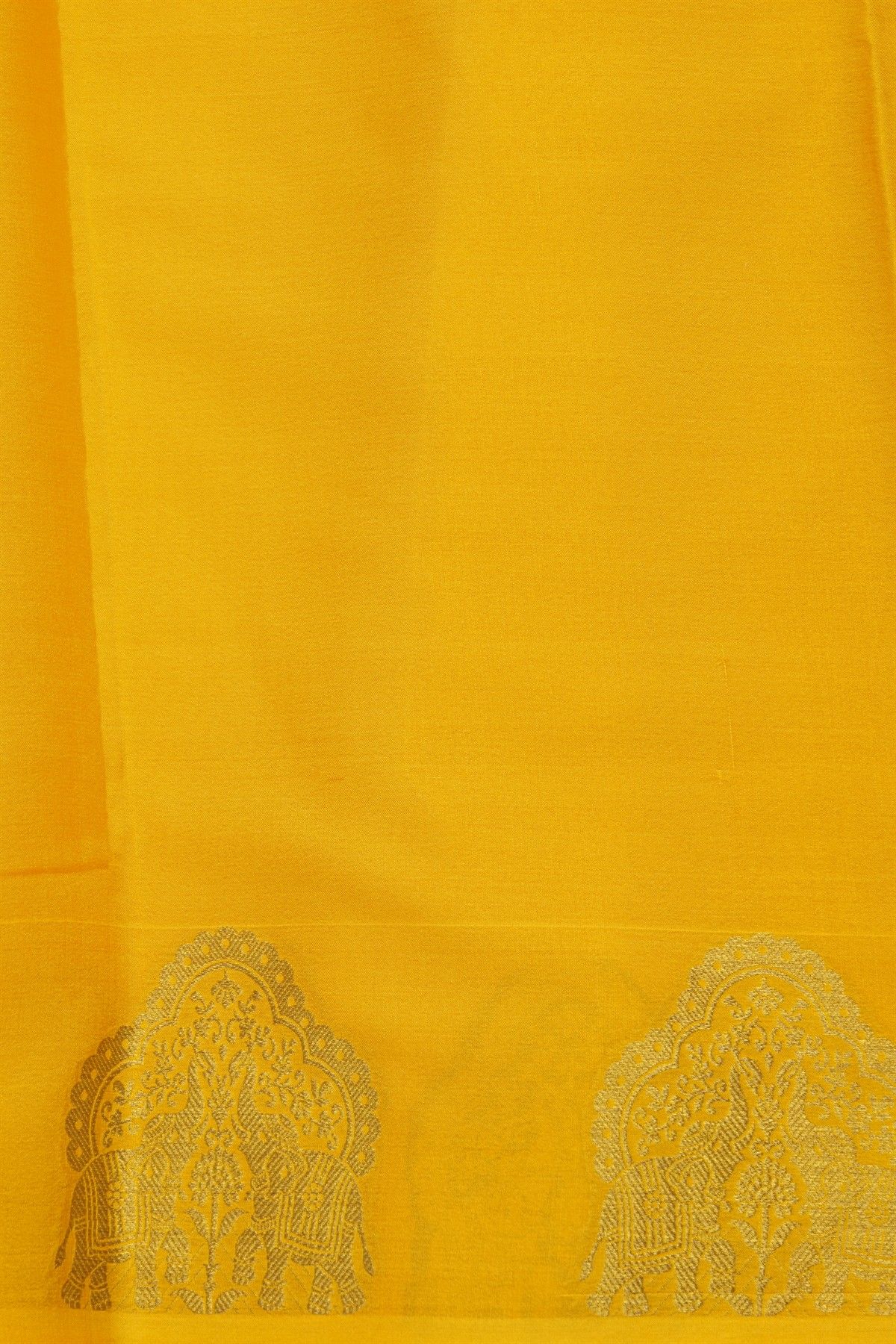 Mysore Crepe Yellow Saree