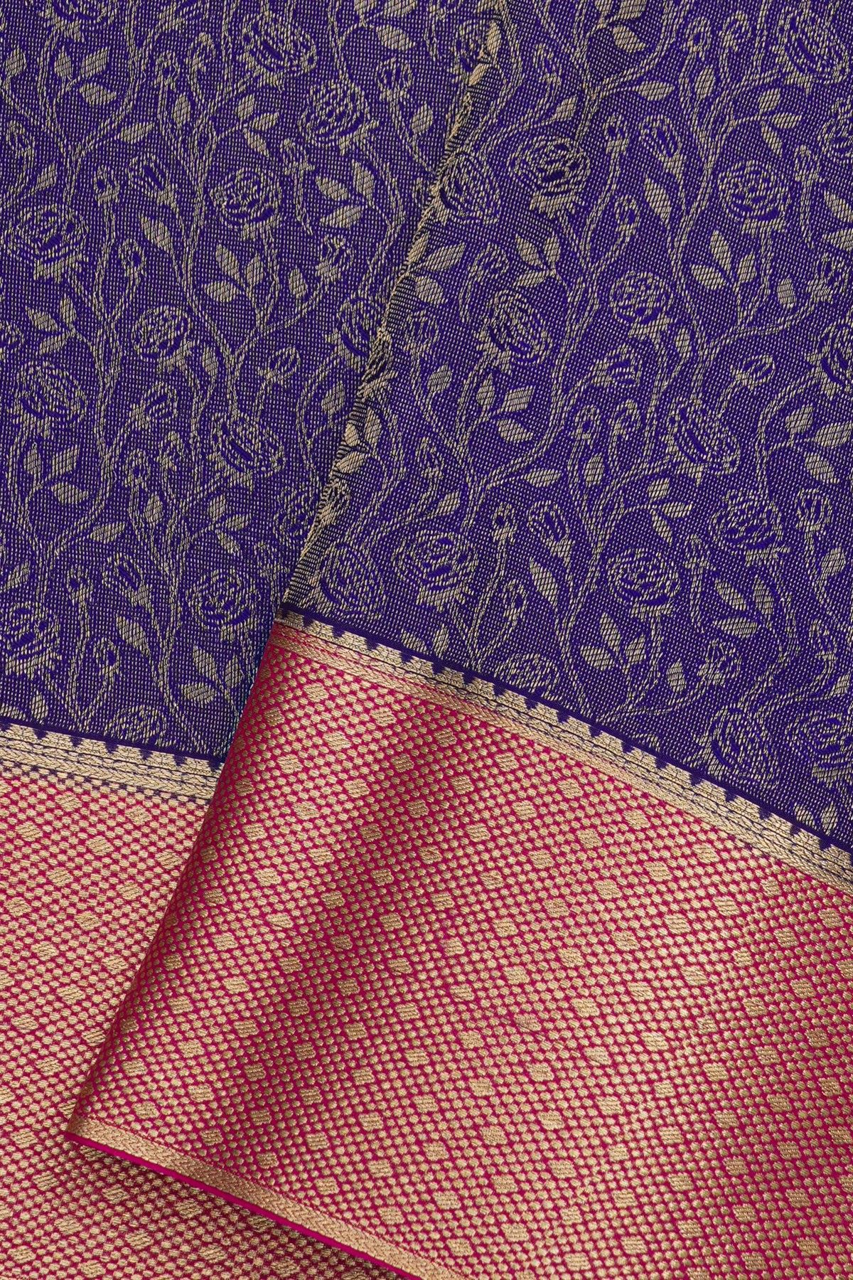 Mysore Crepe Navy Blue Saree
