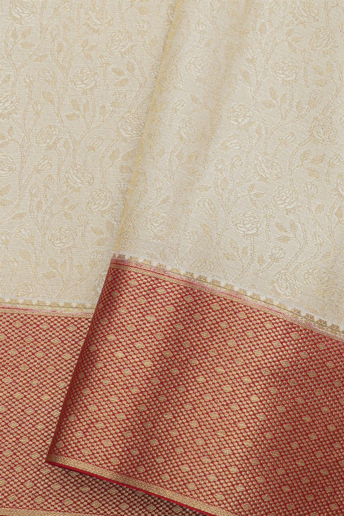 Mysore Crepe Off White Saree