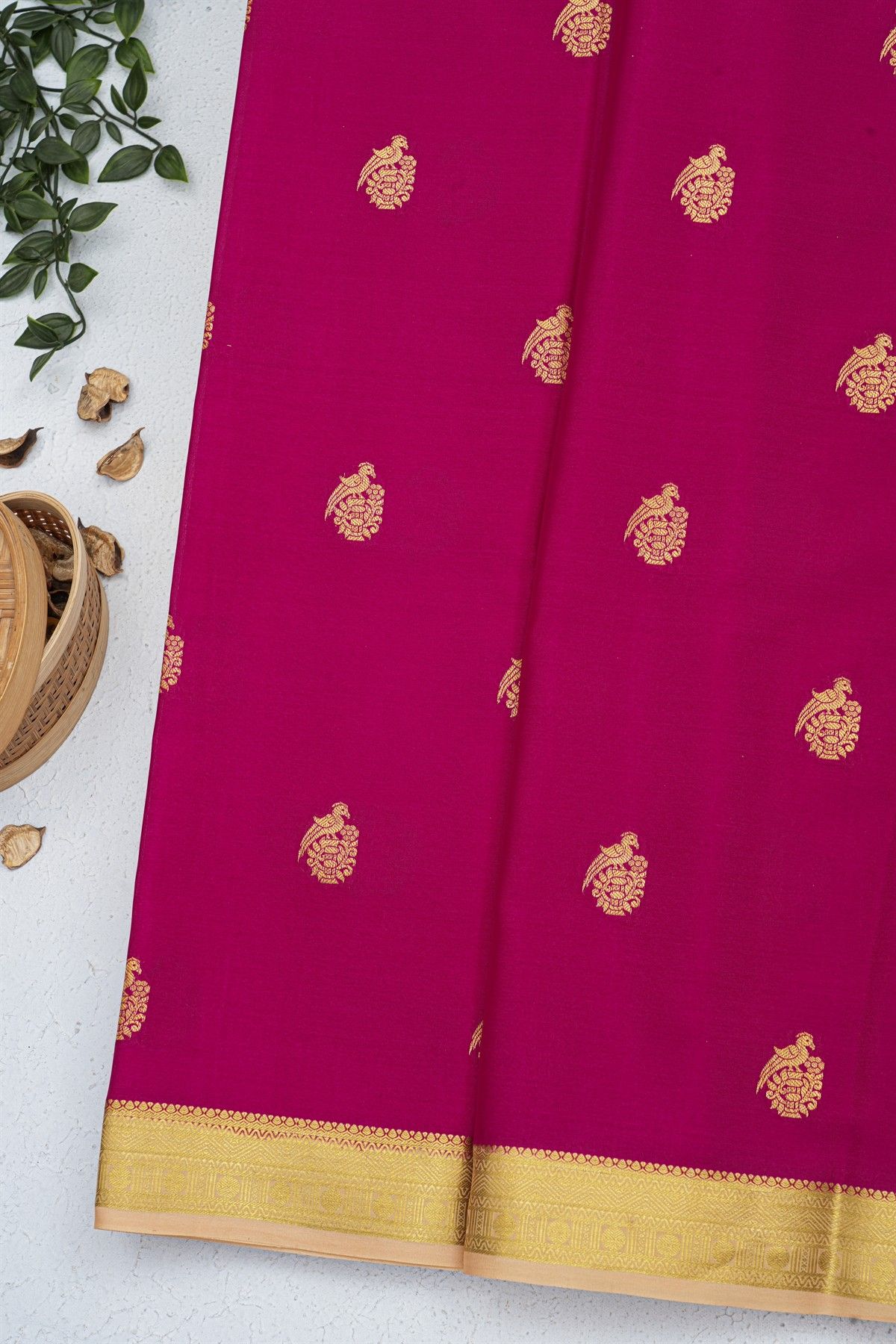Mysore Crepe Magenta Saree