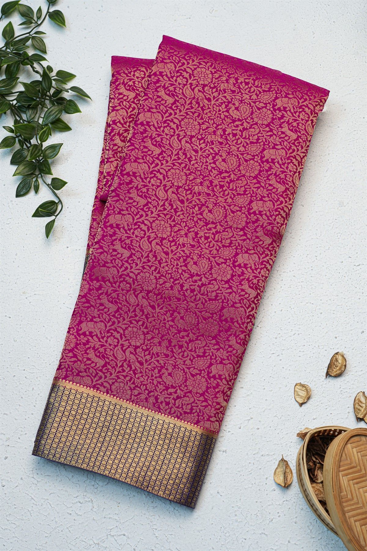 Mysore Crepe Magenta Saree