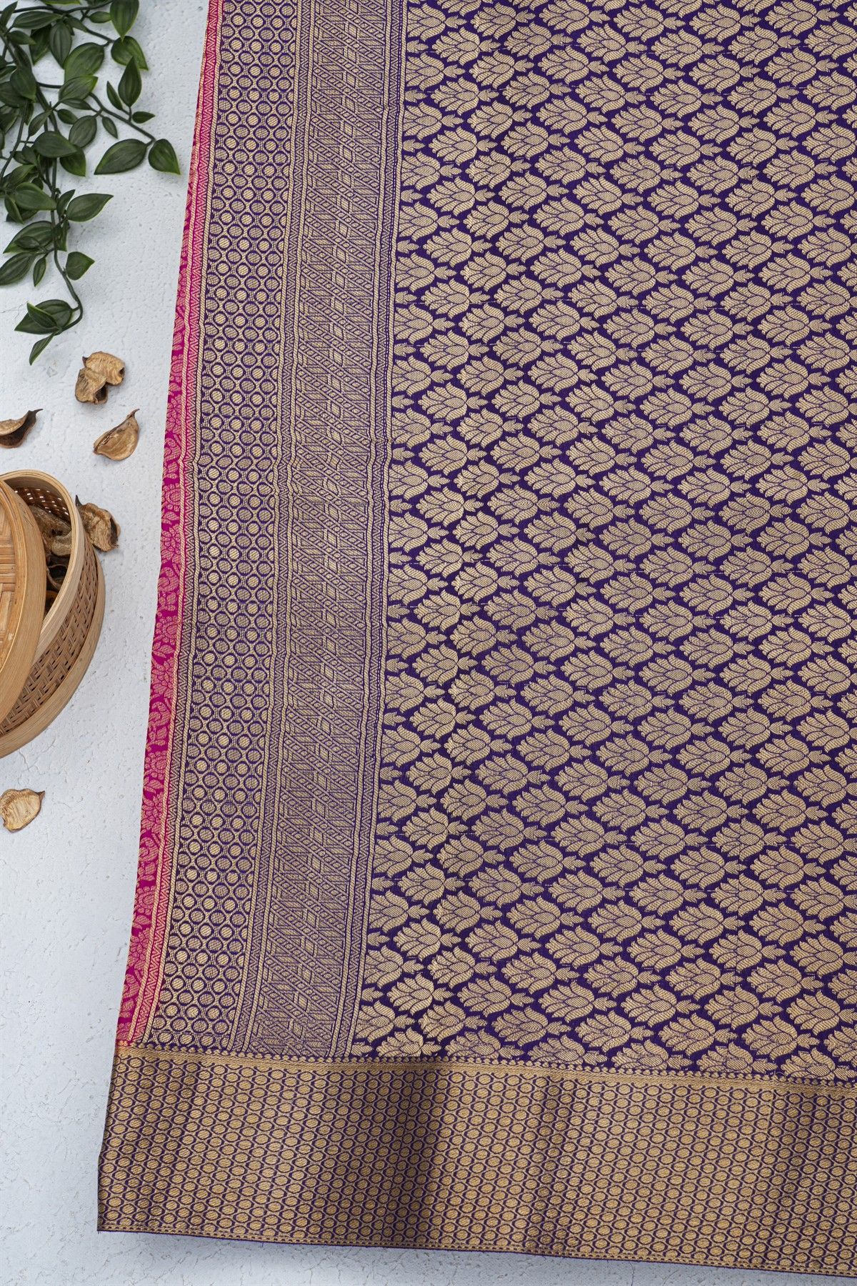 Mysore Crepe Magenta Saree