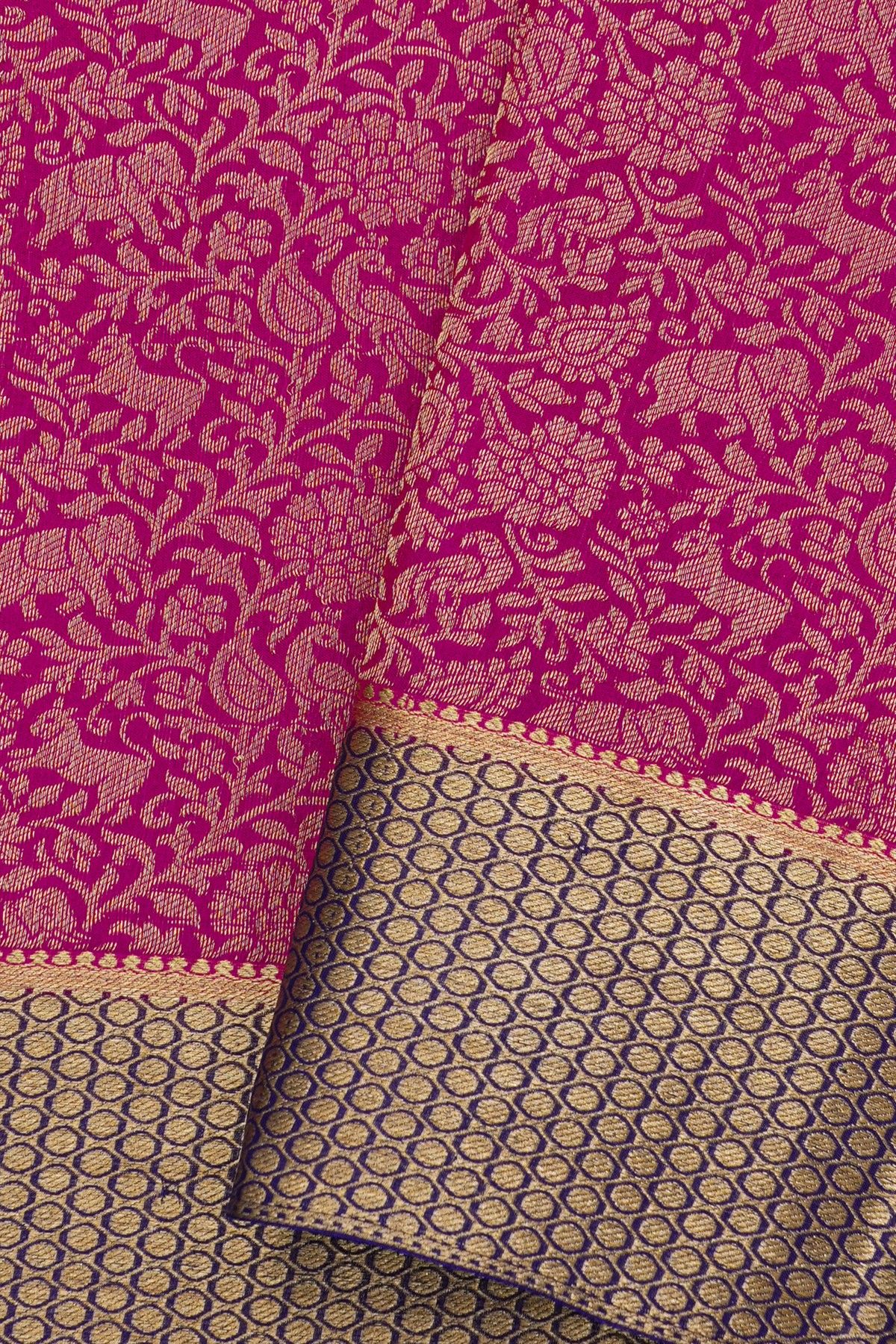Mysore Crepe Magenta Saree