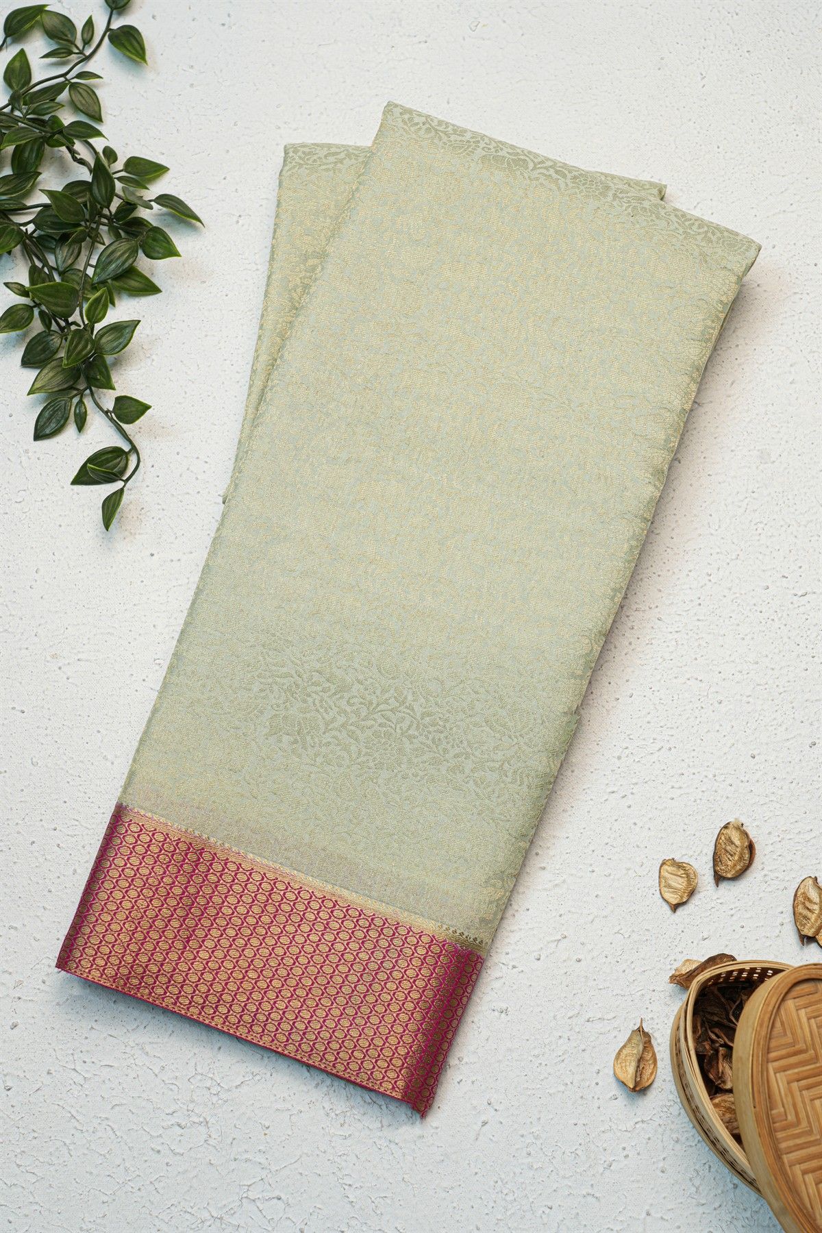 Mysore Crepe Off White Saree