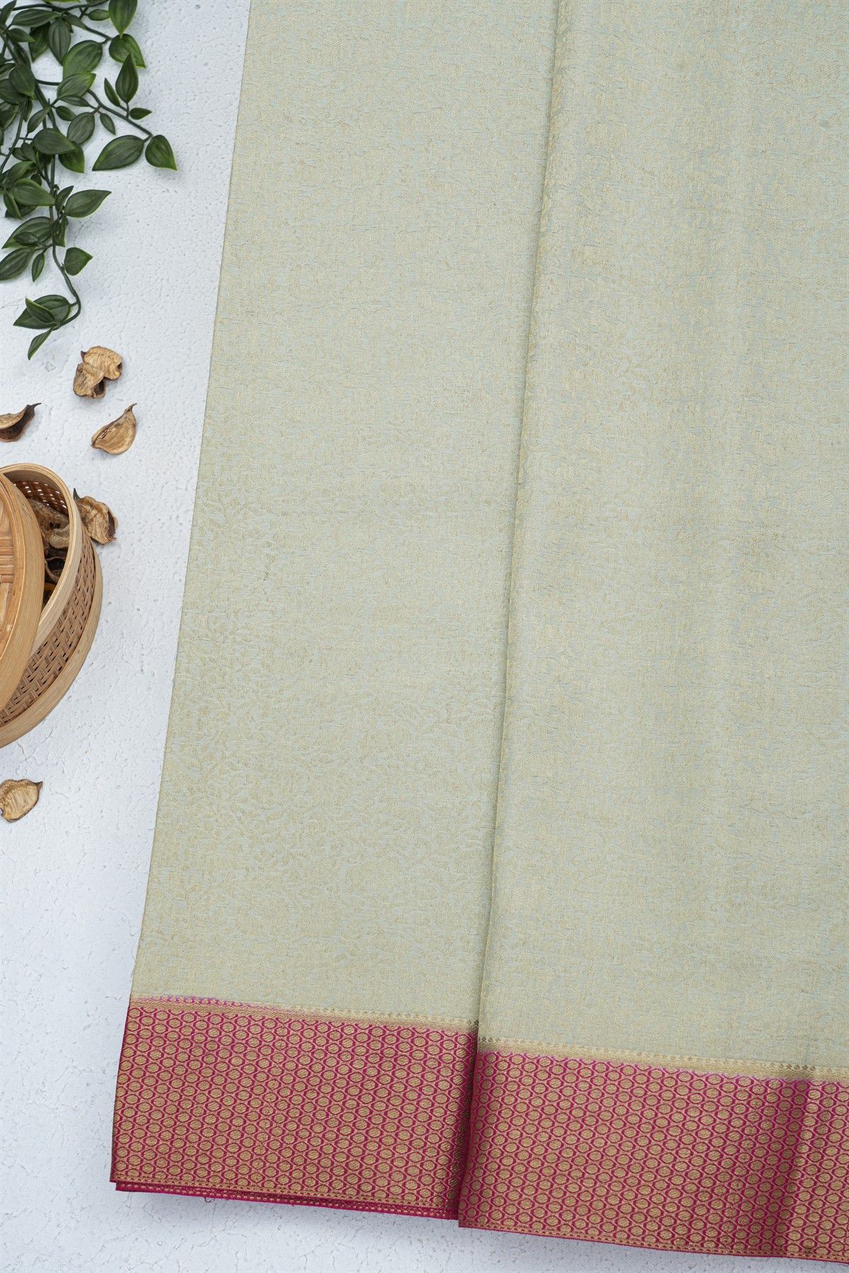 Mysore Crepe Off White Saree