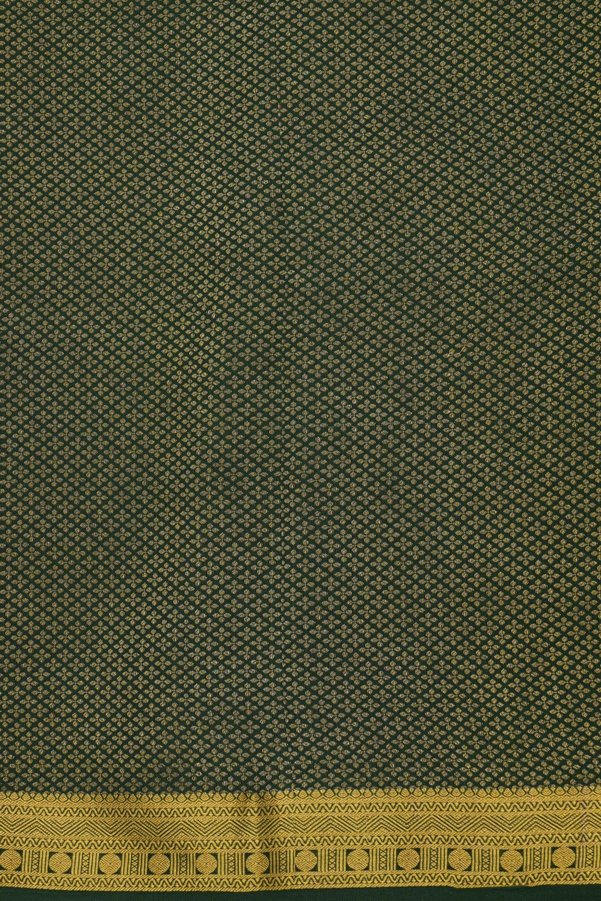Mysore Crepe Bottle Green Saree