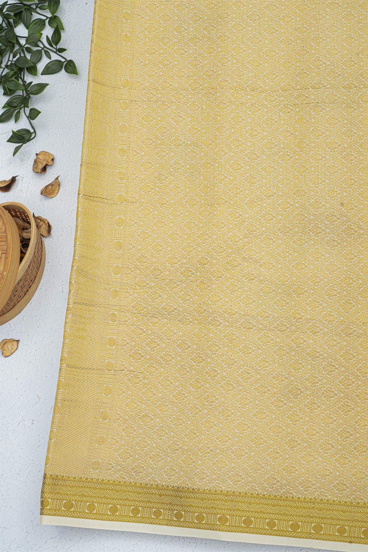 Mysore Crepe Cream Saree