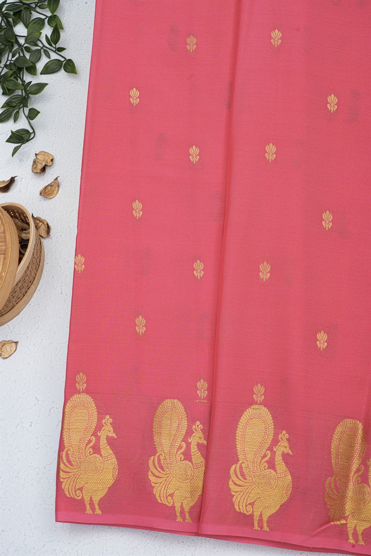 Mysore Crepe Pink Saree