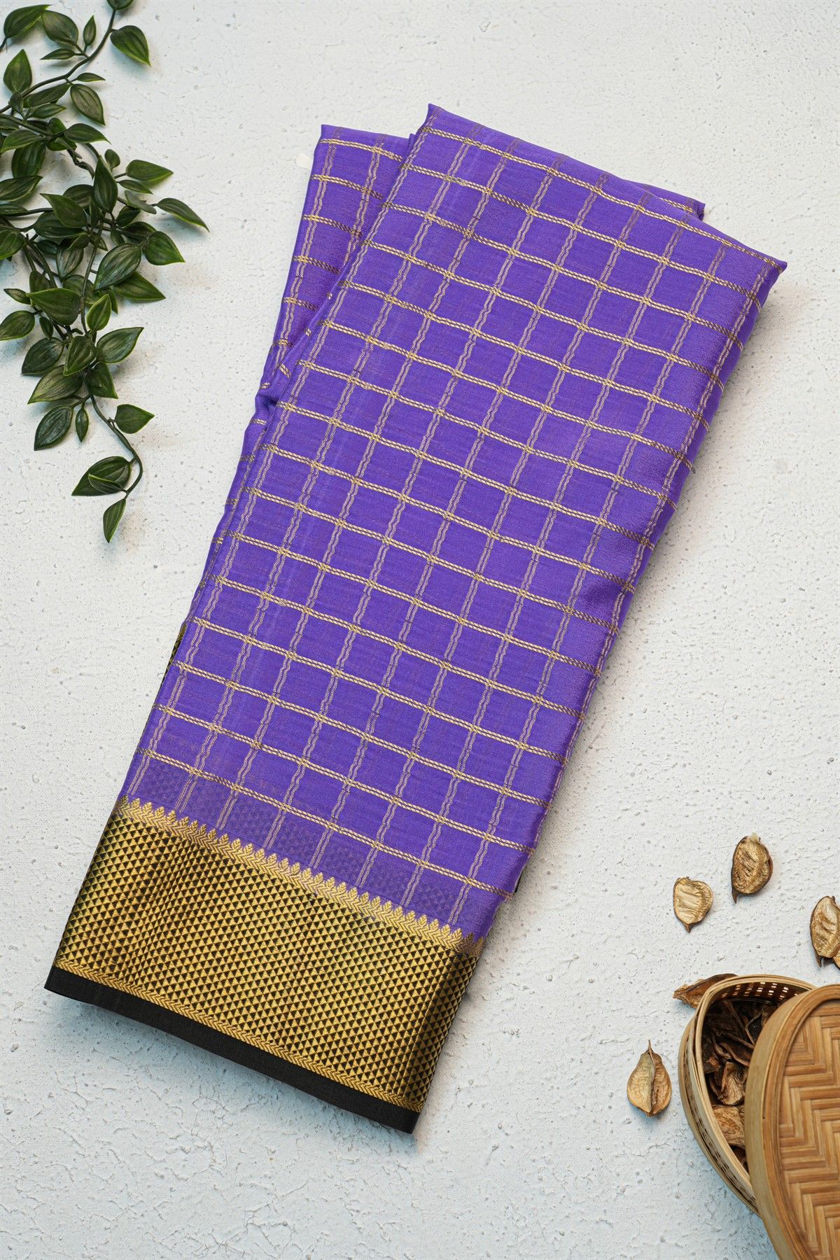 Mysore Crepe Lavender Saree