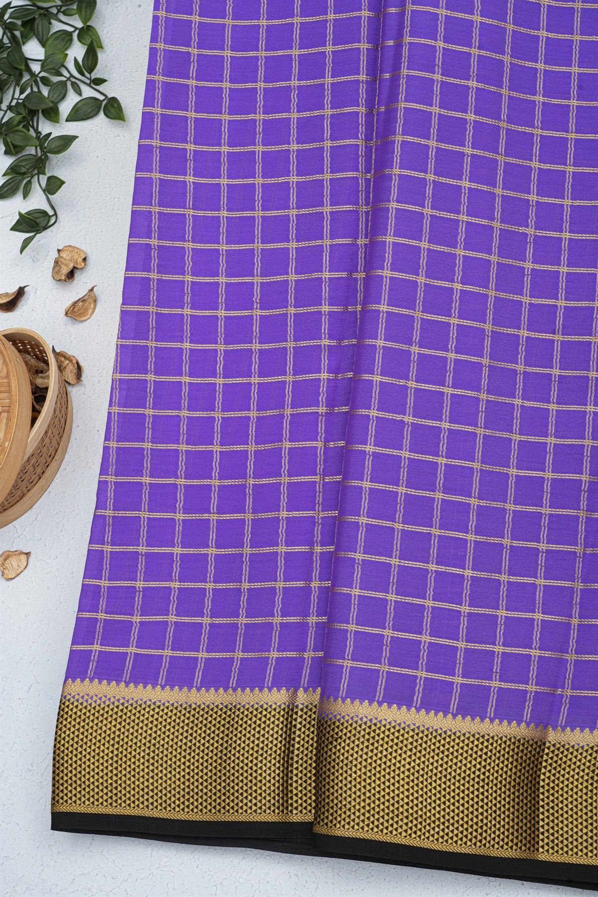 Mysore Crepe Lavender Saree
