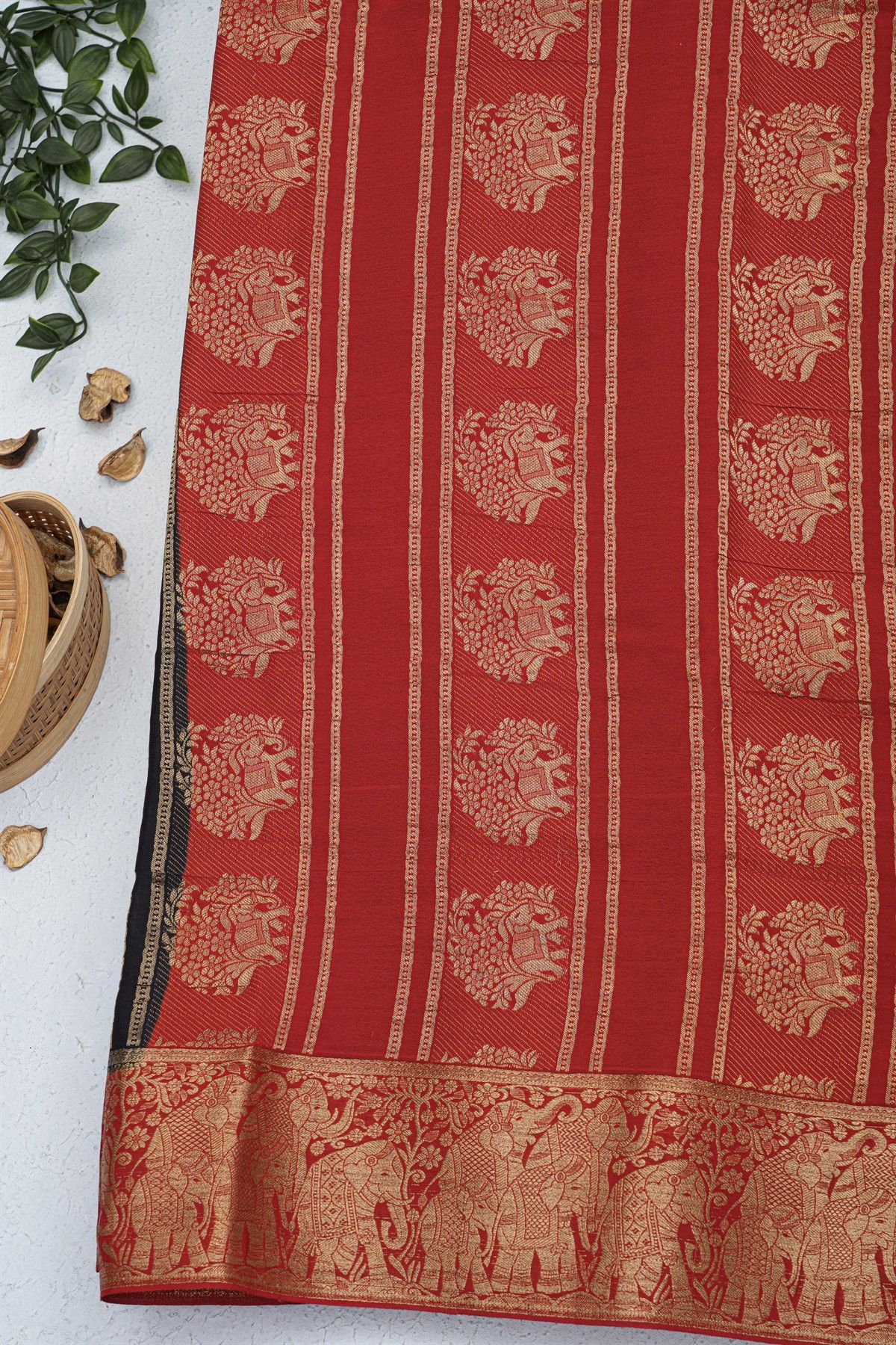 Mysore Crepe Black Saree