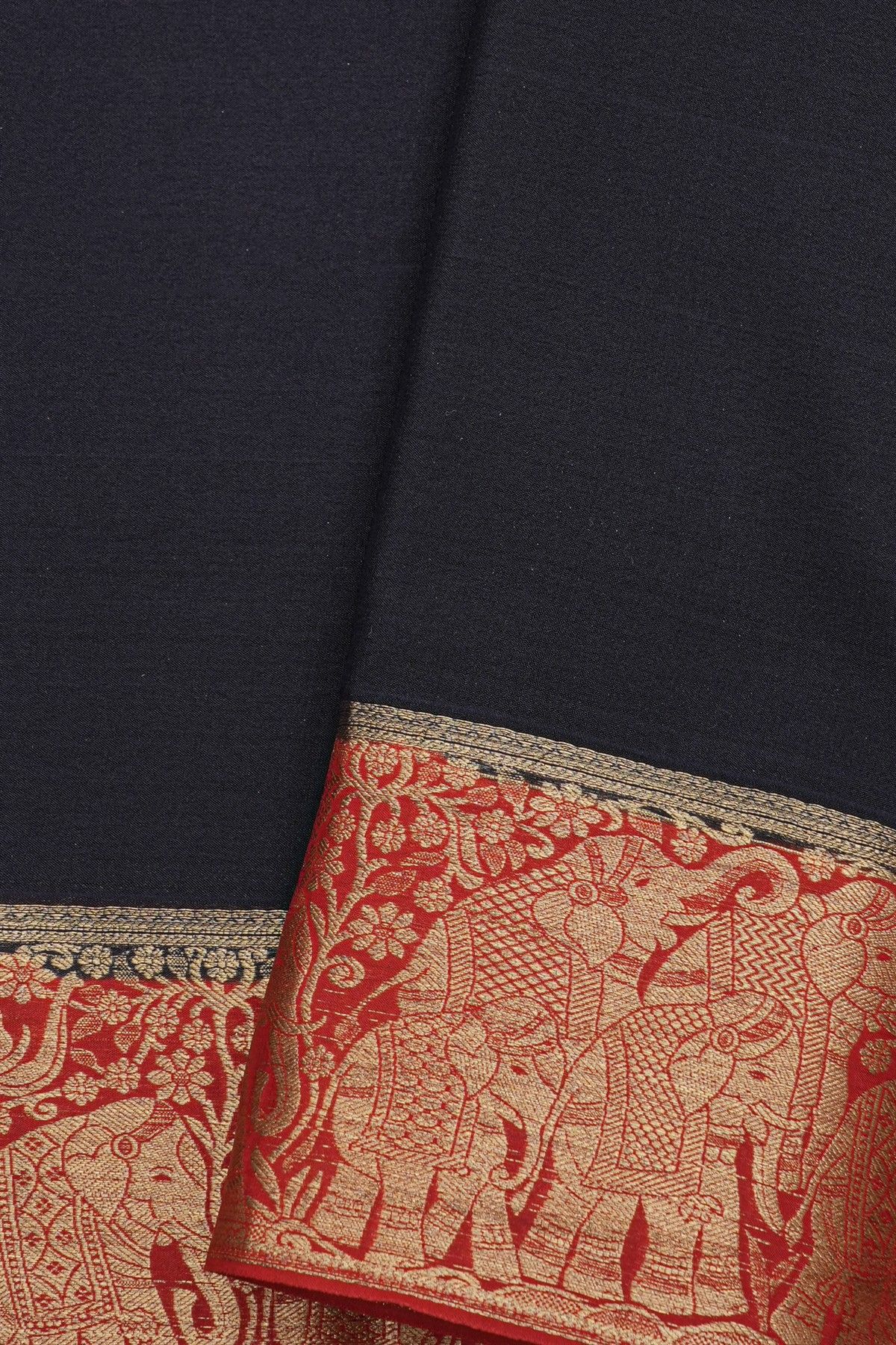 Mysore Crepe Black Saree