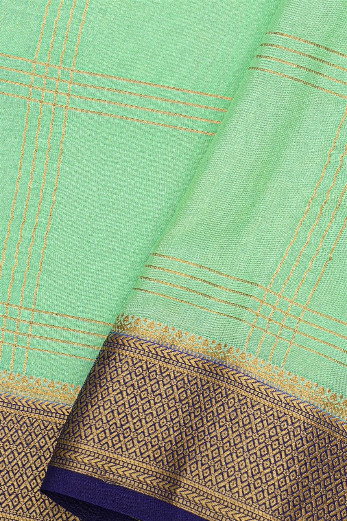 Mysore Crepe Sea Green Saree
