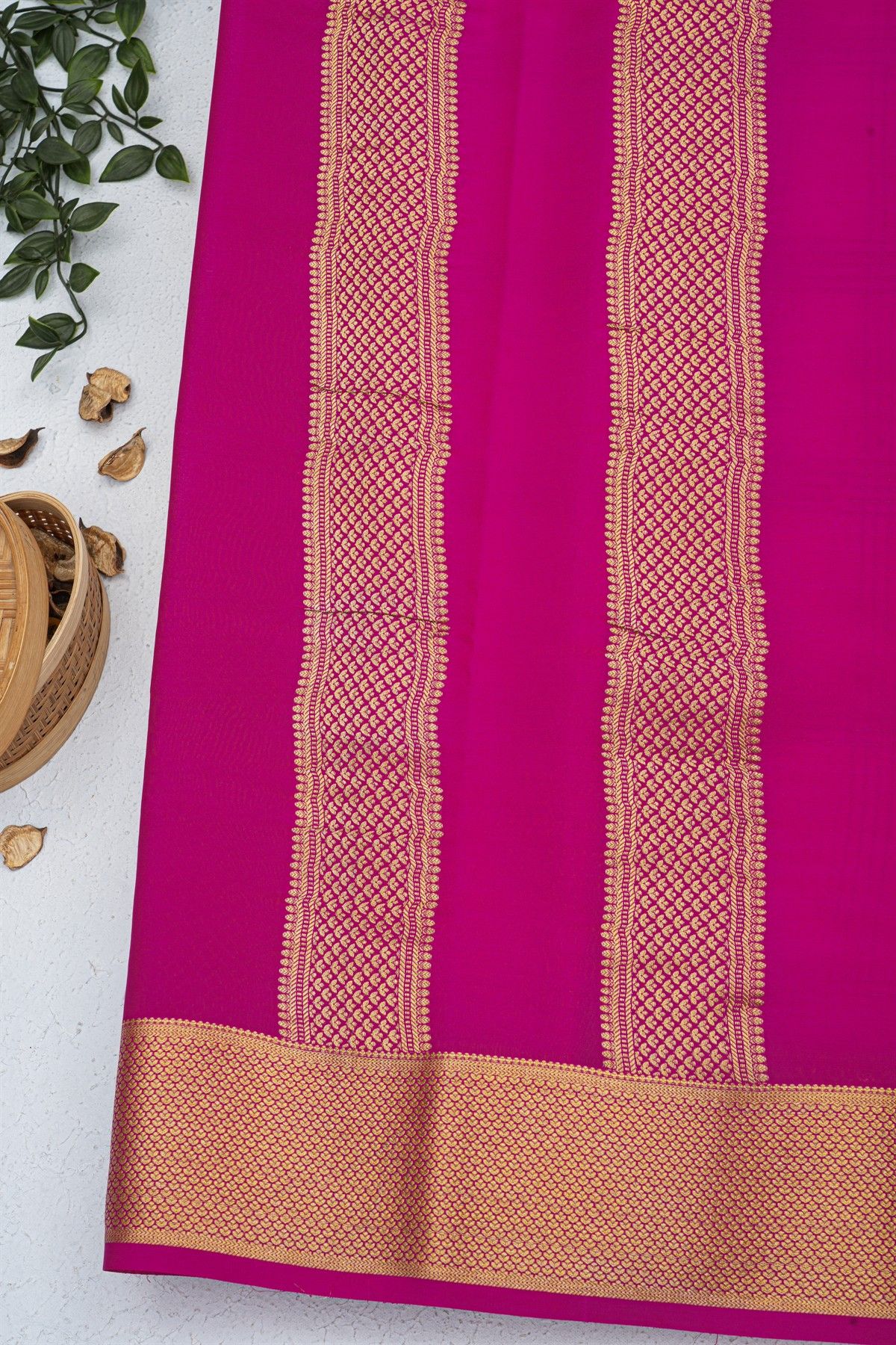 Mysore Crepe Baby Pink Saree