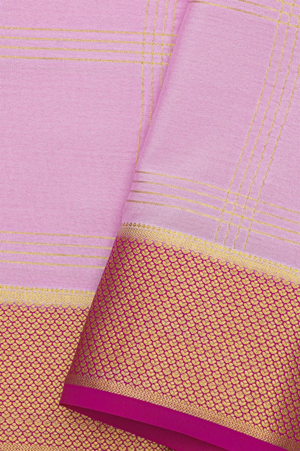 Mysore Crepe Baby Pink Saree