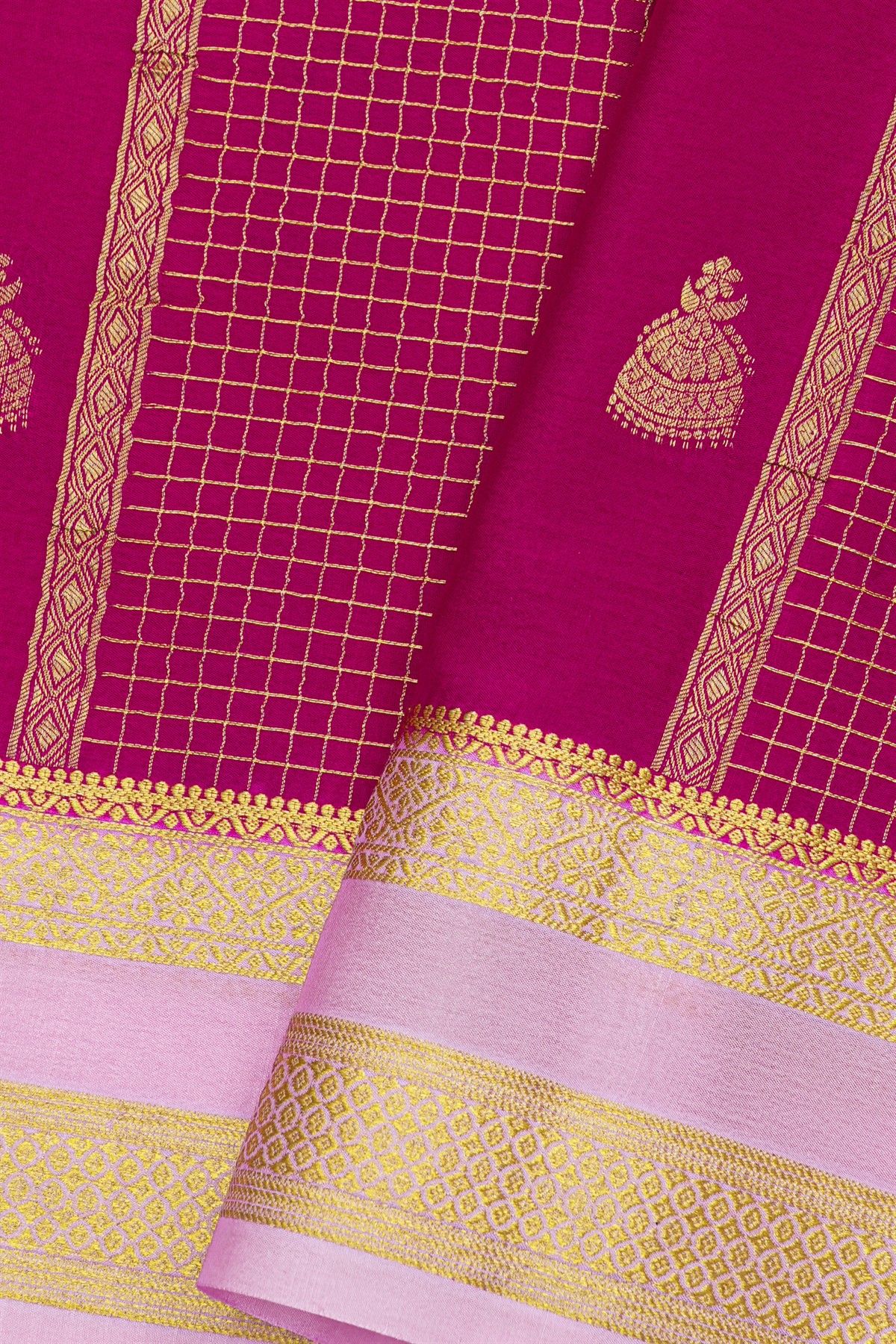 Mysore Crepe Magenta Saree