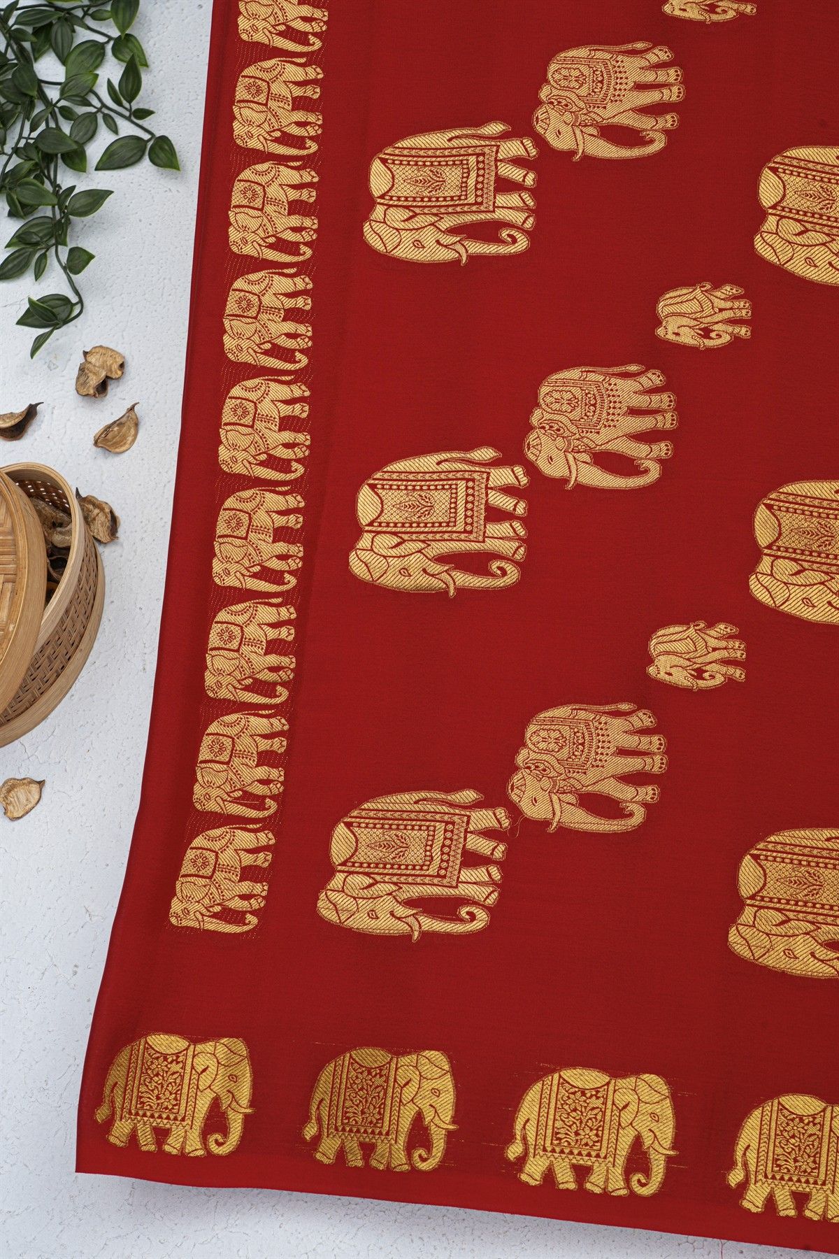 Mysore Crepe Maroon Saree