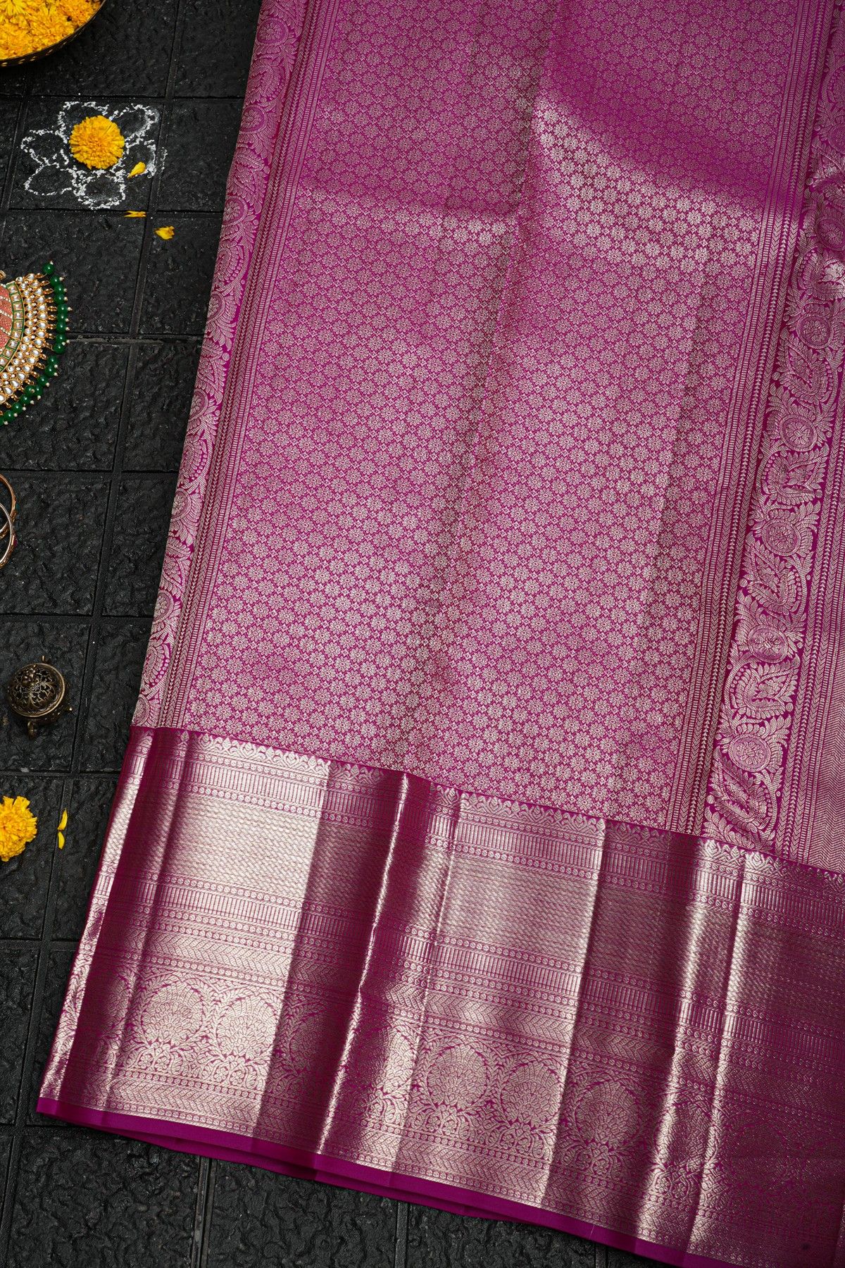Kancheepuram Silk Magenta Saree