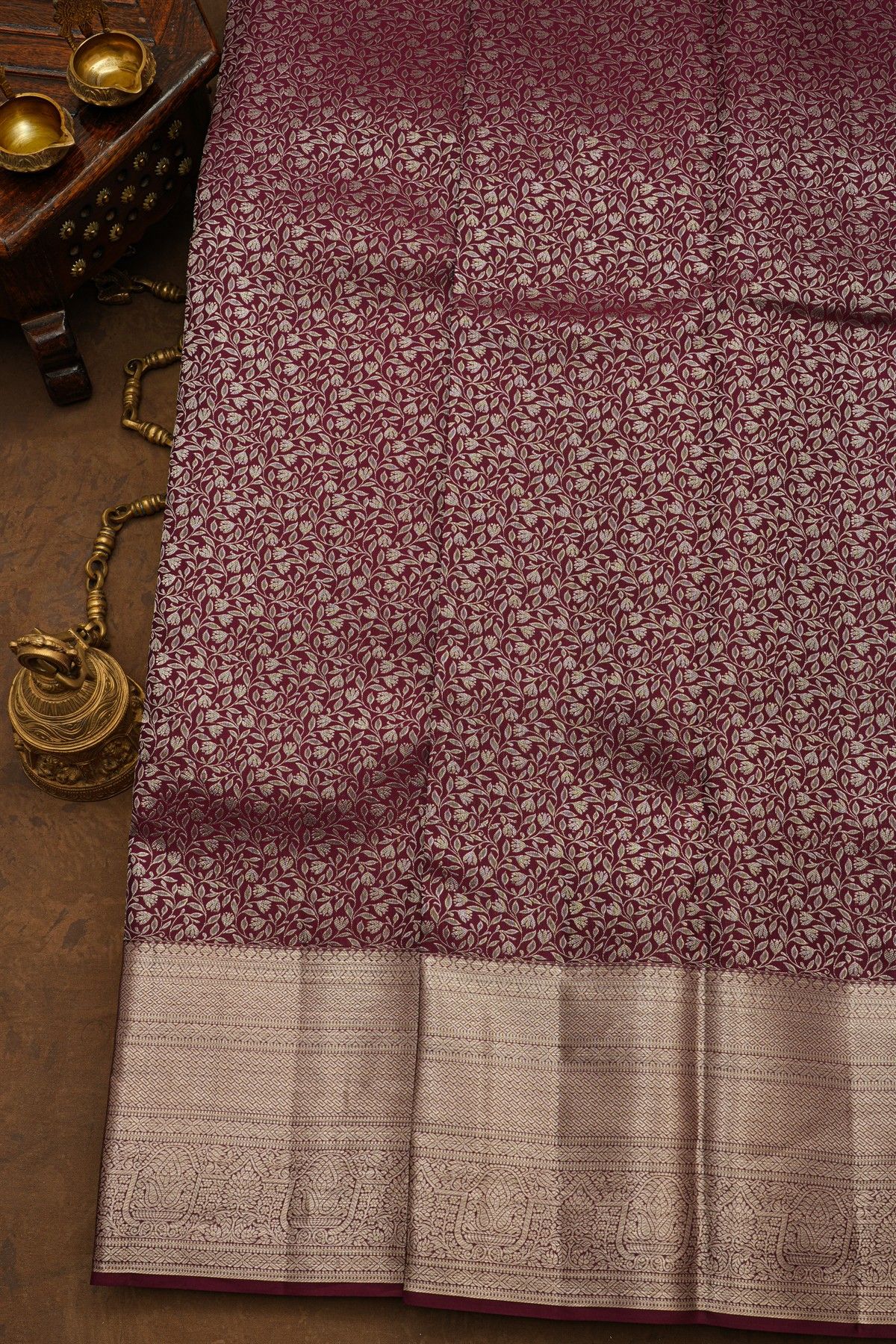 Kancheepuram Silk Wine Saree