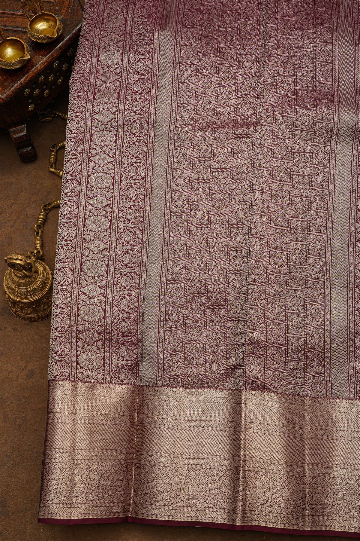Kancheepuram Silk Wine Saree