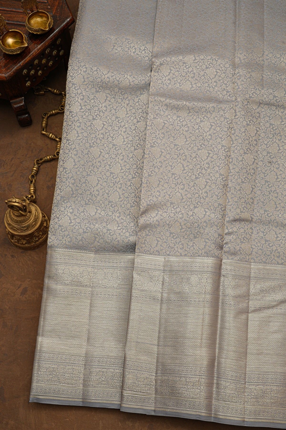 Kancheepuram Silk Grey Saree