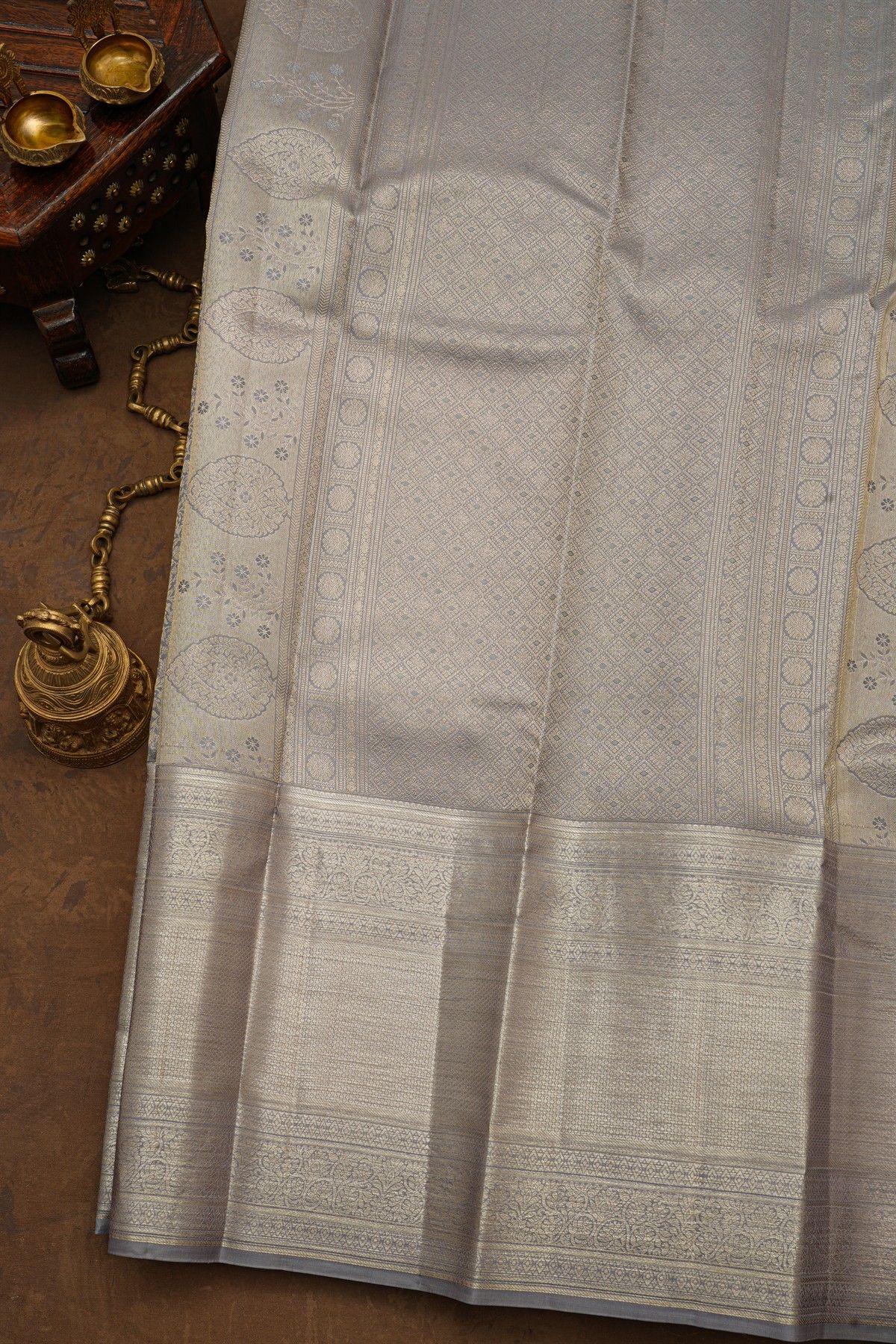 Kancheepuram Silk Grey Saree