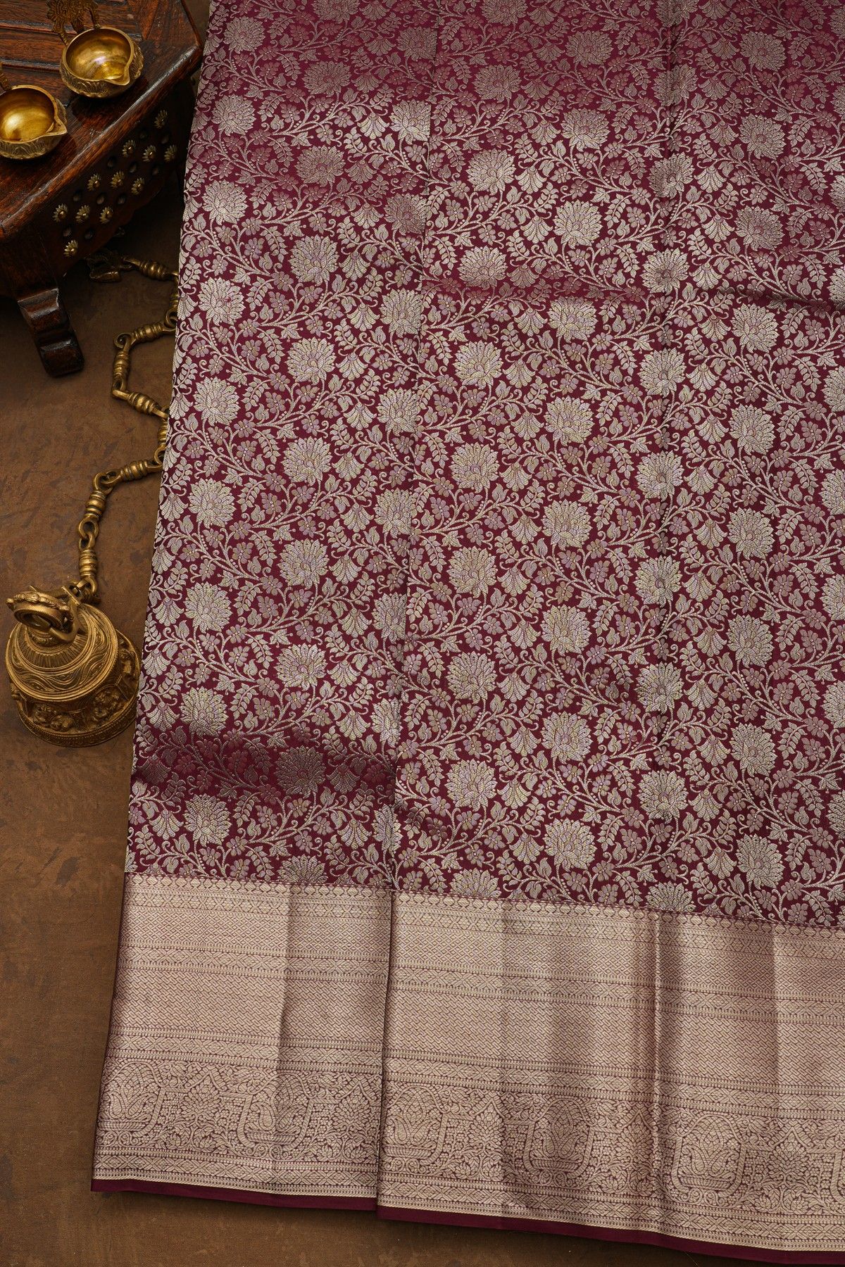 Kancheepuram Silk Wine Saree