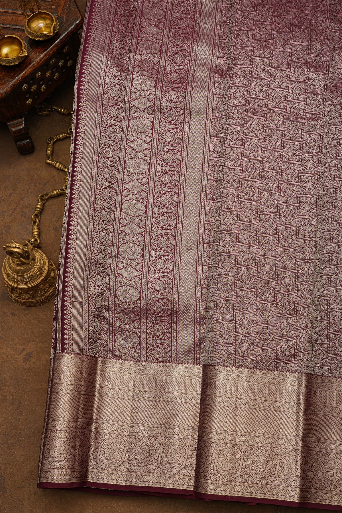Kancheepuram Silk Wine Saree