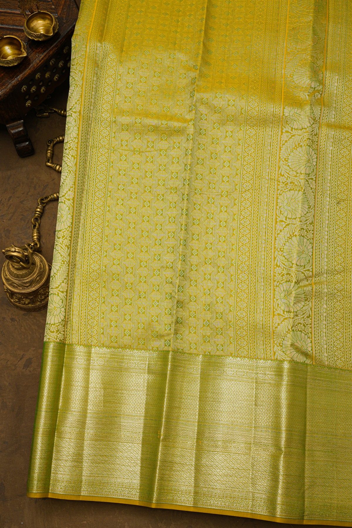 Kancheepuram Silk Parrot Green Saree