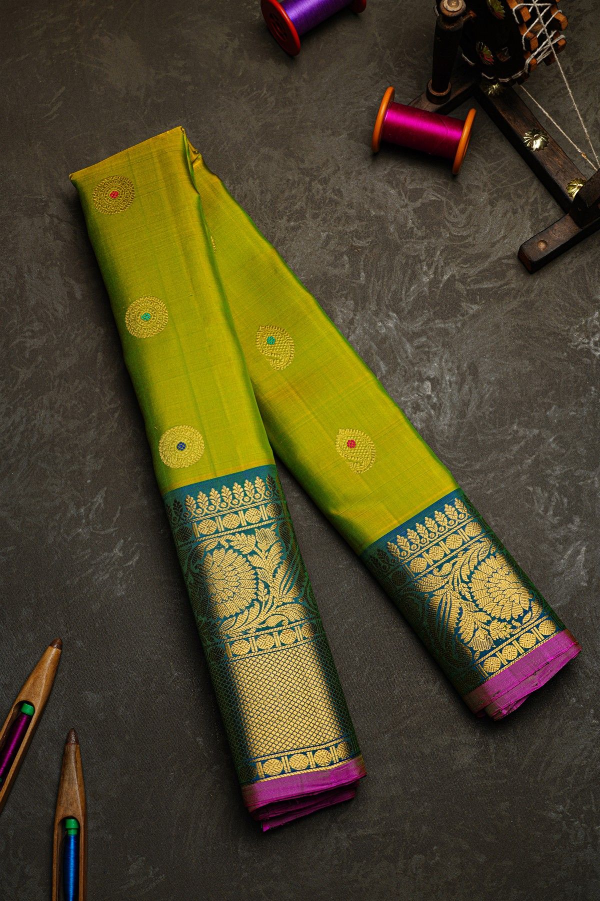 Gadwal Silk Green Saree