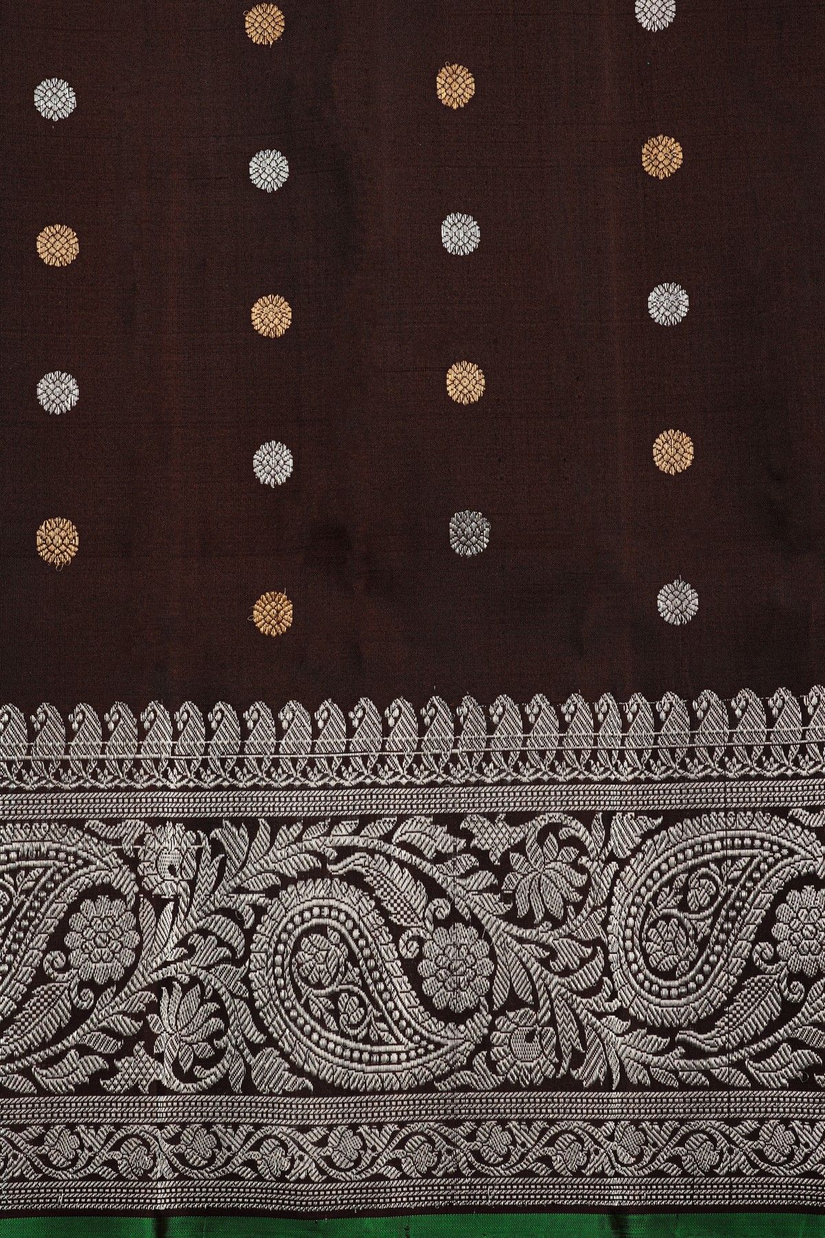 Gadwal Silk Dark Brown Saree