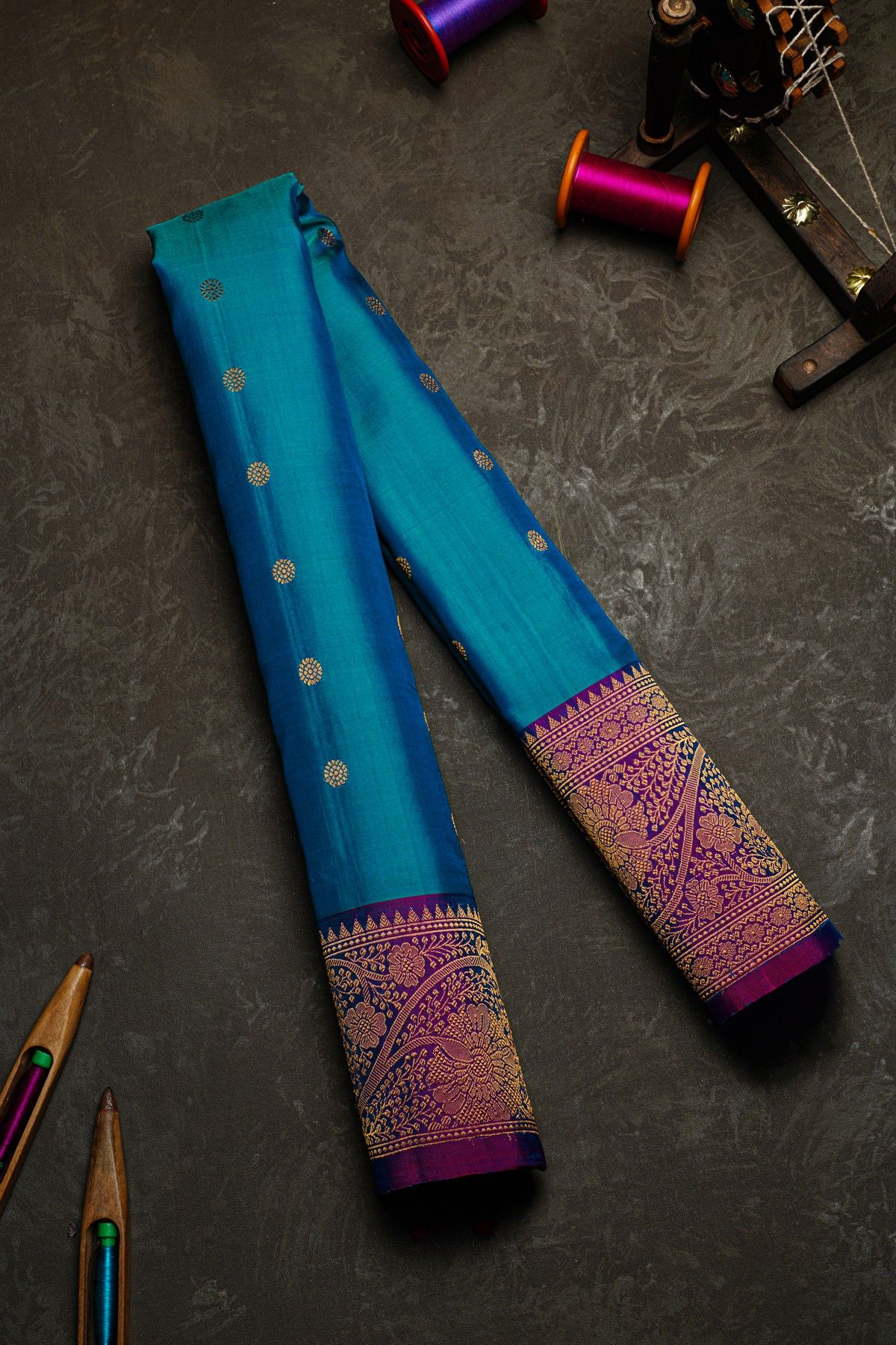 Gadwal Silk Blue Saree