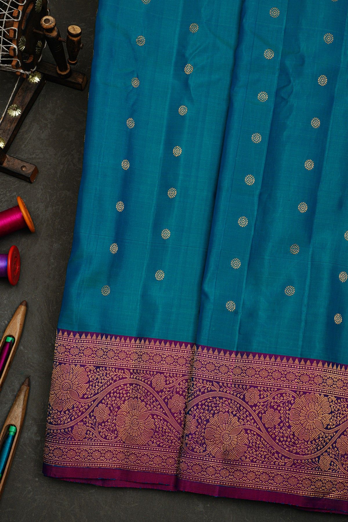 Gadwal Silk Blue Saree