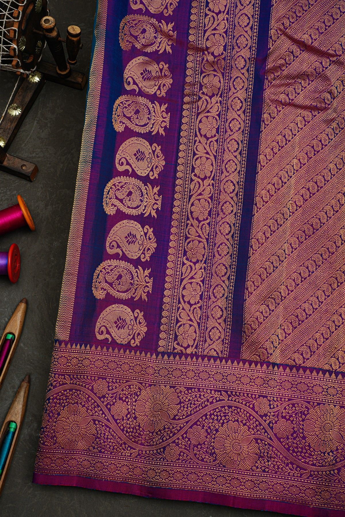 Gadwal Silk Blue Saree
