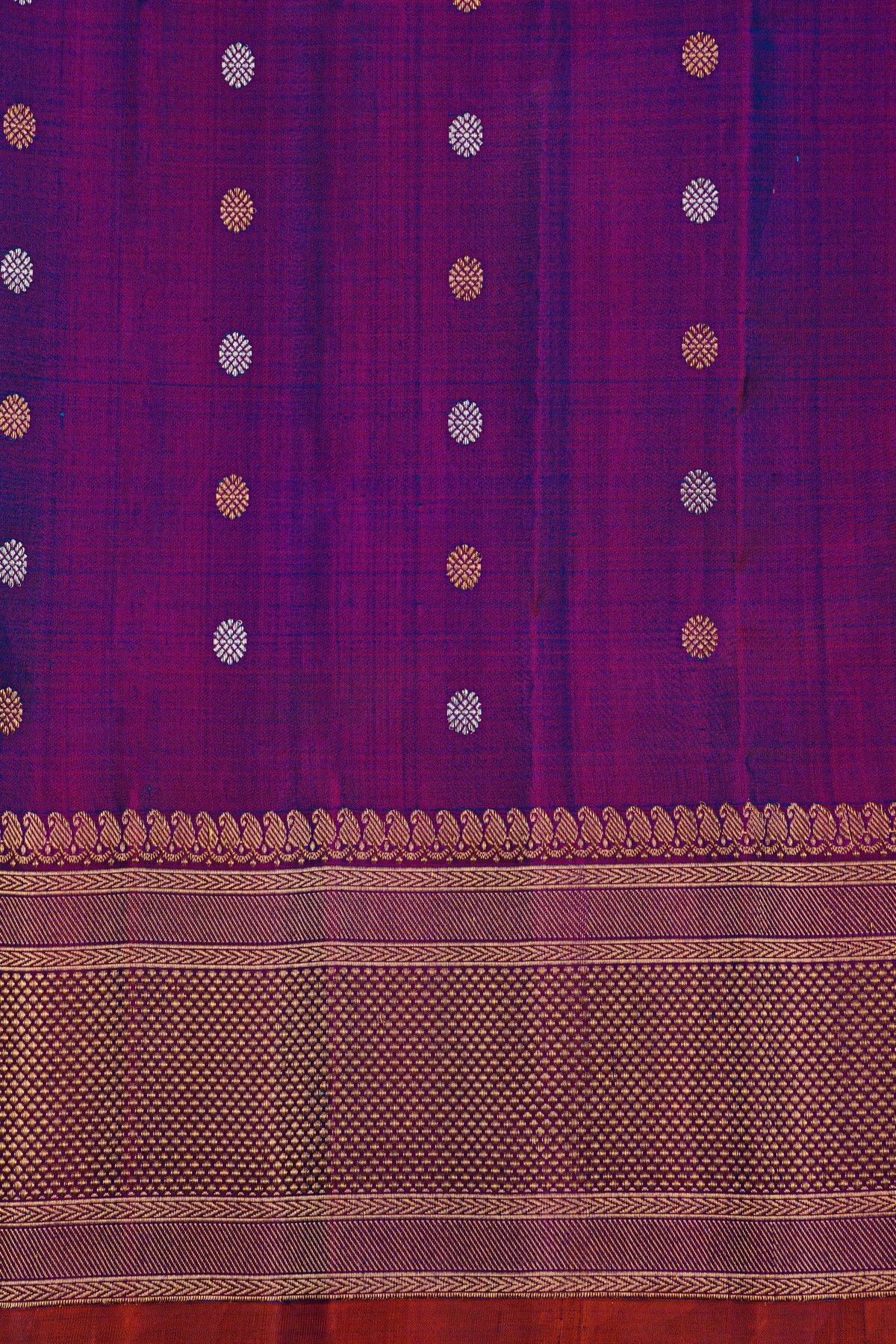 Gadwal Silk Peacock Blue Saree