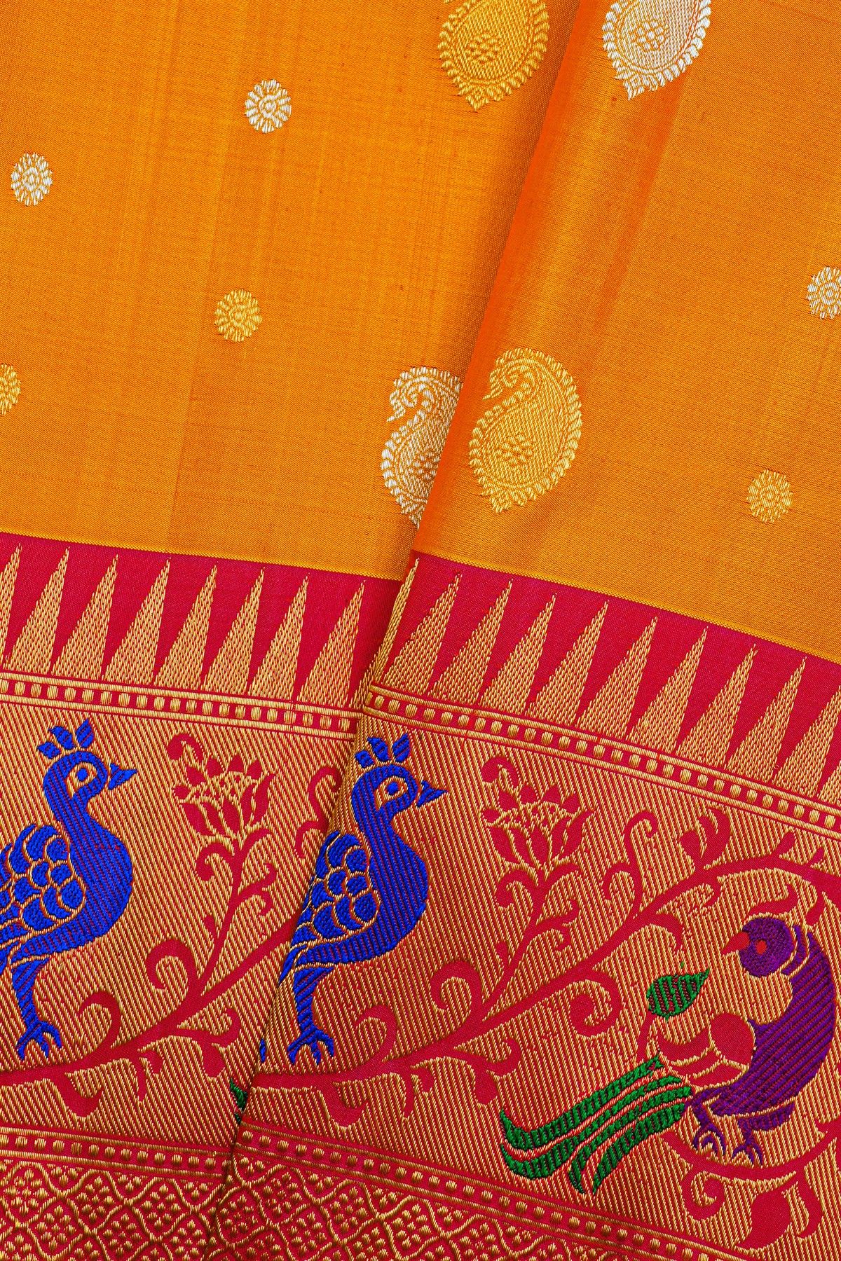 Gadwal Silk Mustard Saree