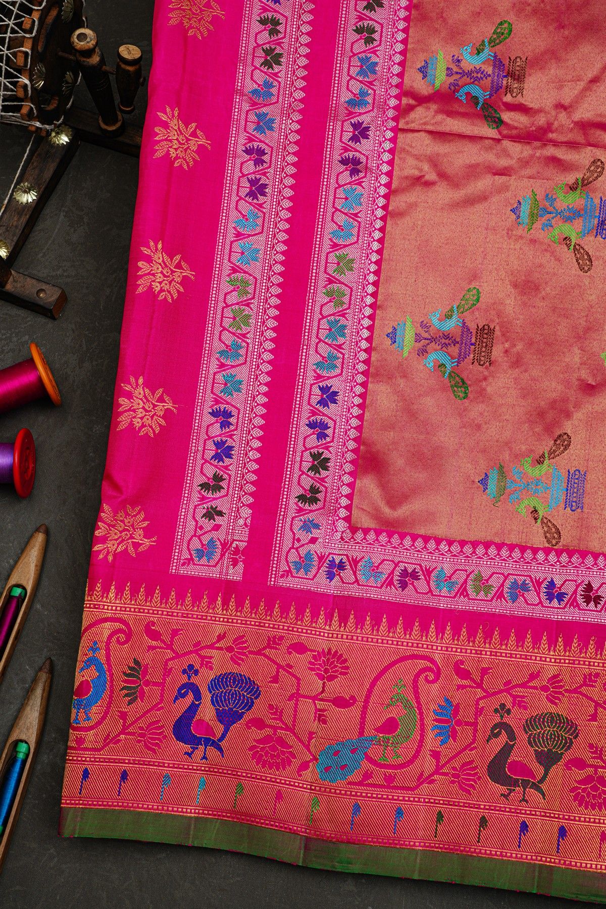 Gadwal Silk Pink Saree