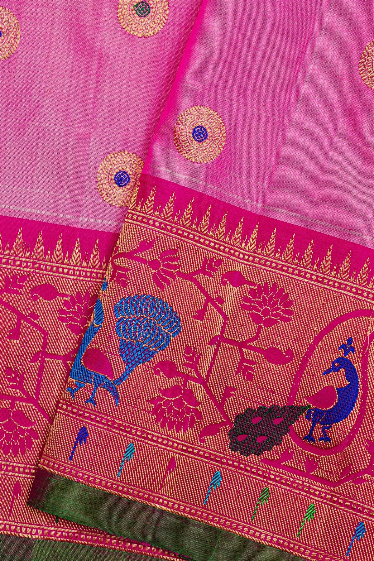 Gadwal Silk Pink Saree